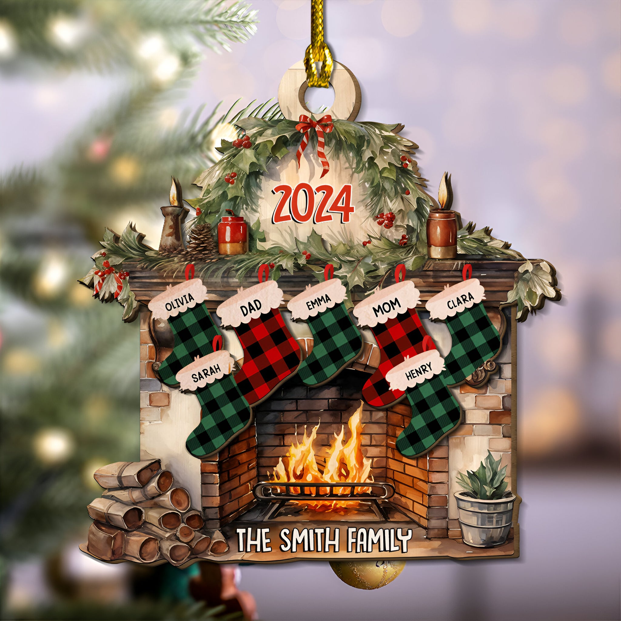 Family Heater - Personalized Custom 2-Layered Wood Ornament ORN0710