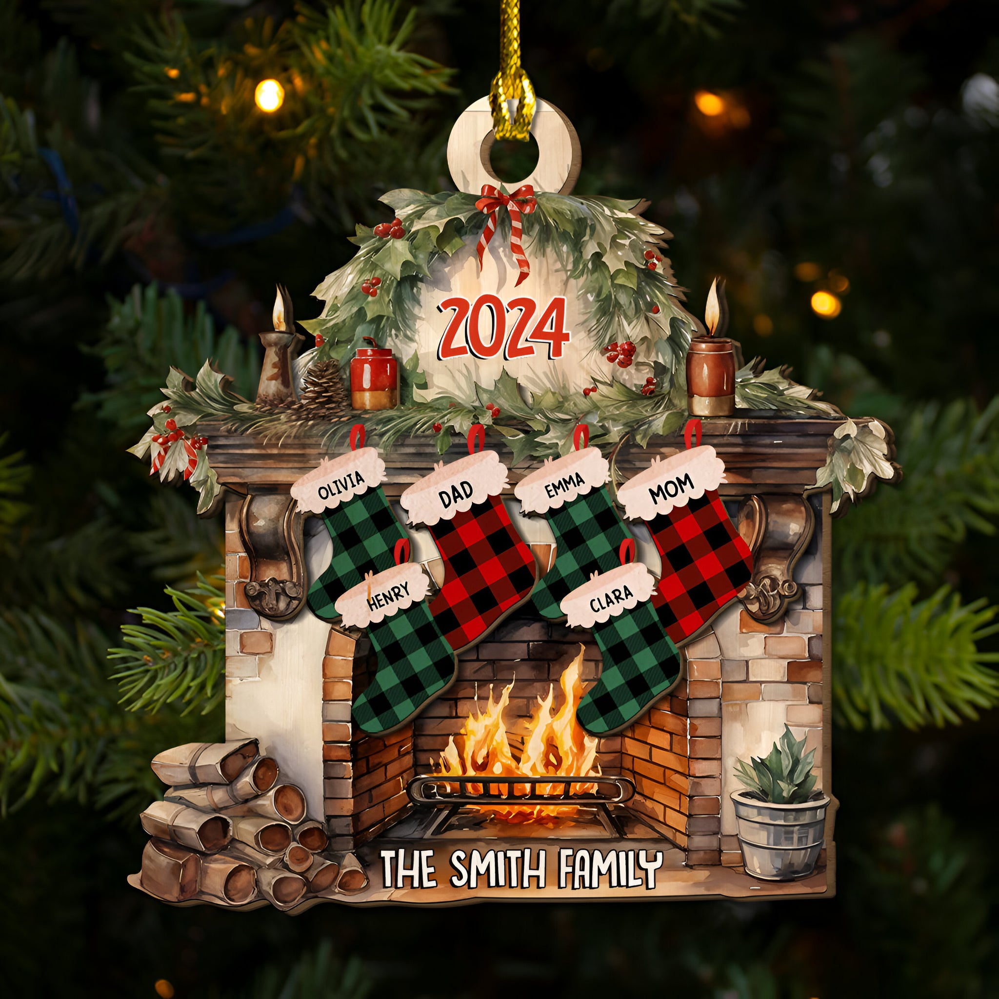 Family Heater - Personalized Custom 2-Layered Wood Ornament ORN0710
