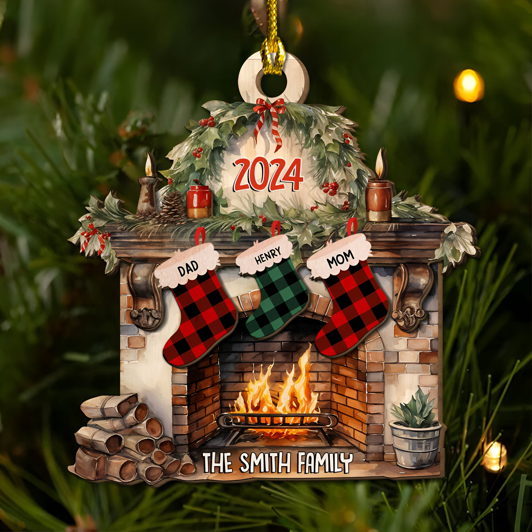 Family Heater - Personalized Custom 2-Layered Wood Ornament ORN0710
