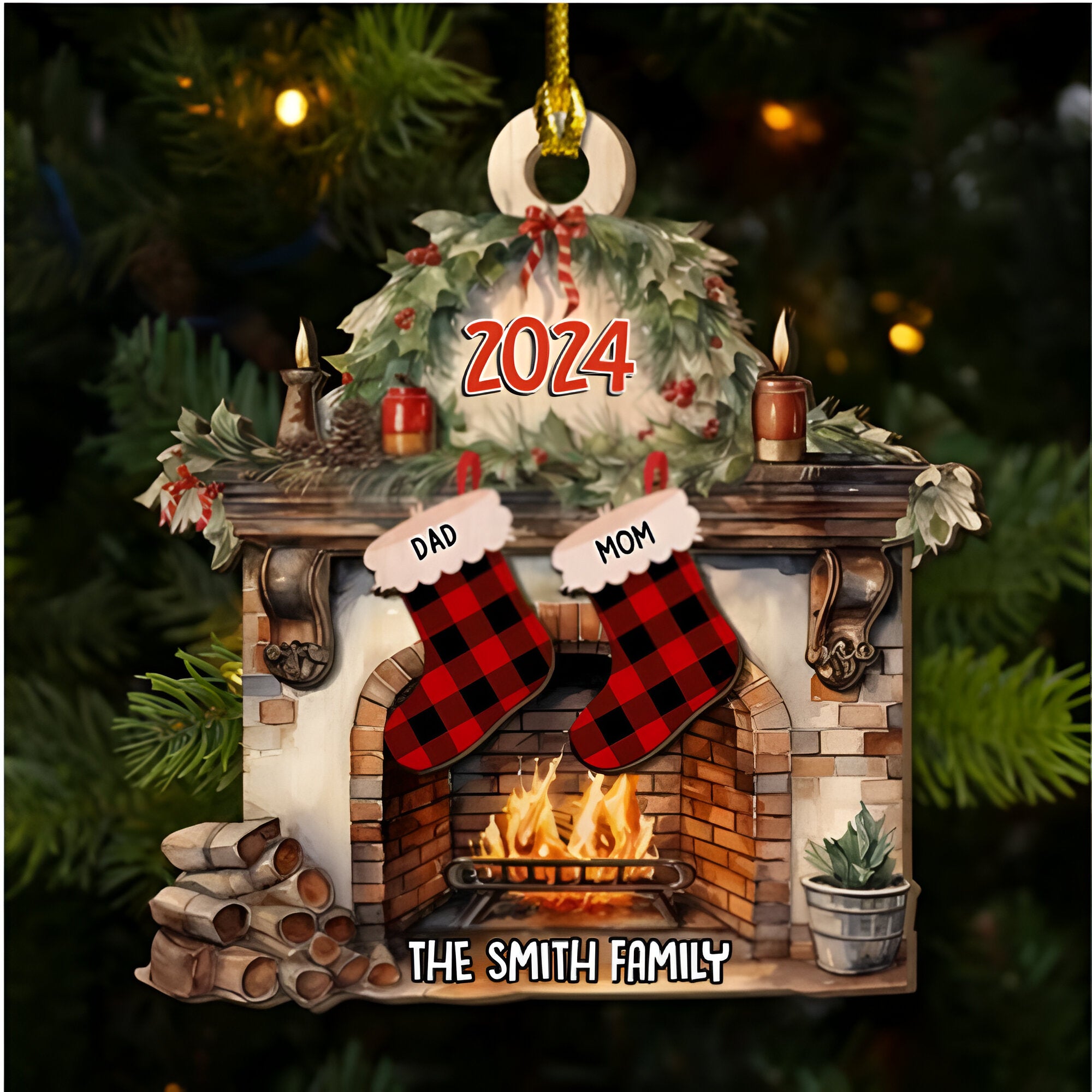 Family Heater - Personalized Custom 2-Layered Wood Ornament ORN0710