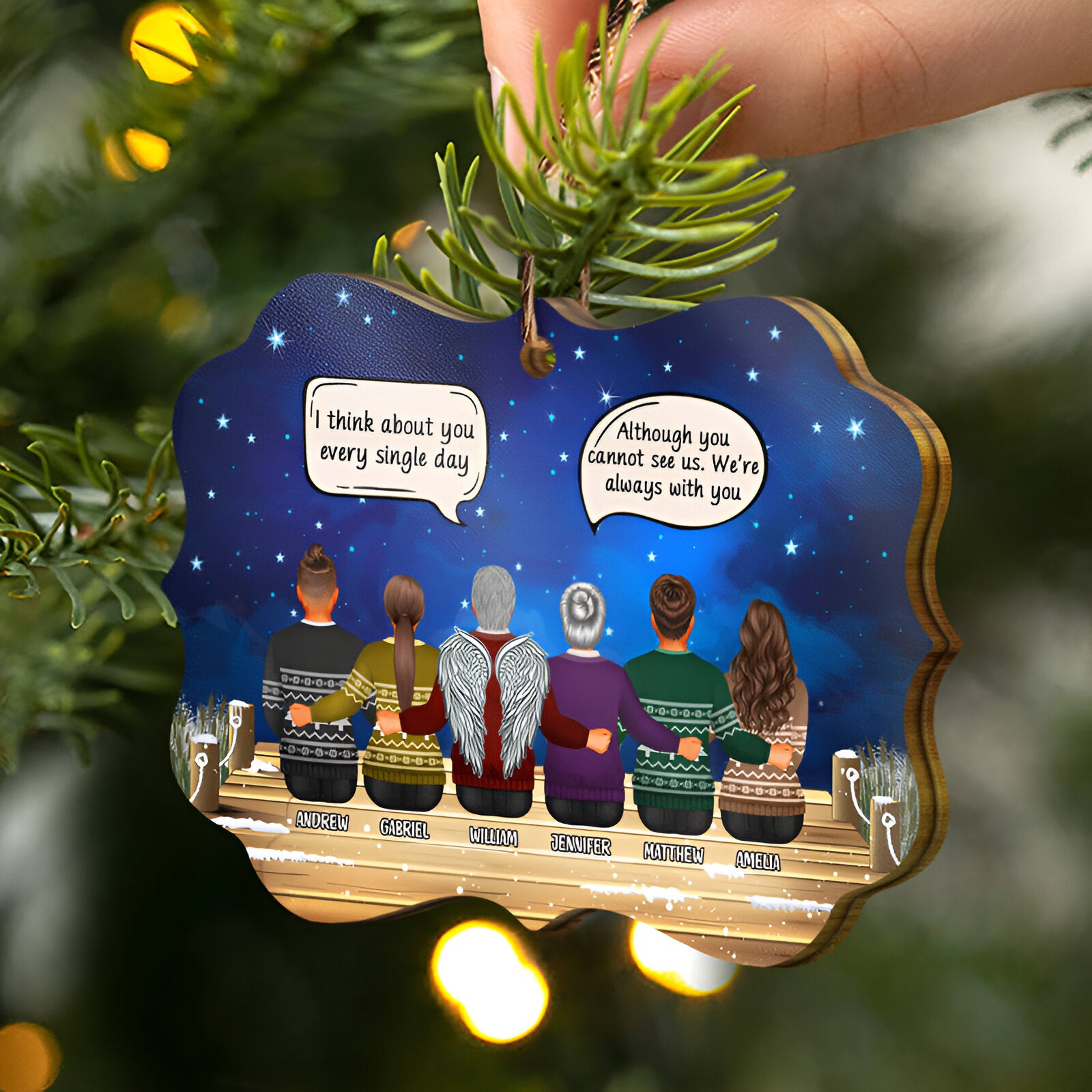 Family Memorial We Miss You - Christmas Memorial Gift For Family - Personalized Wooden Ornament ORN02101