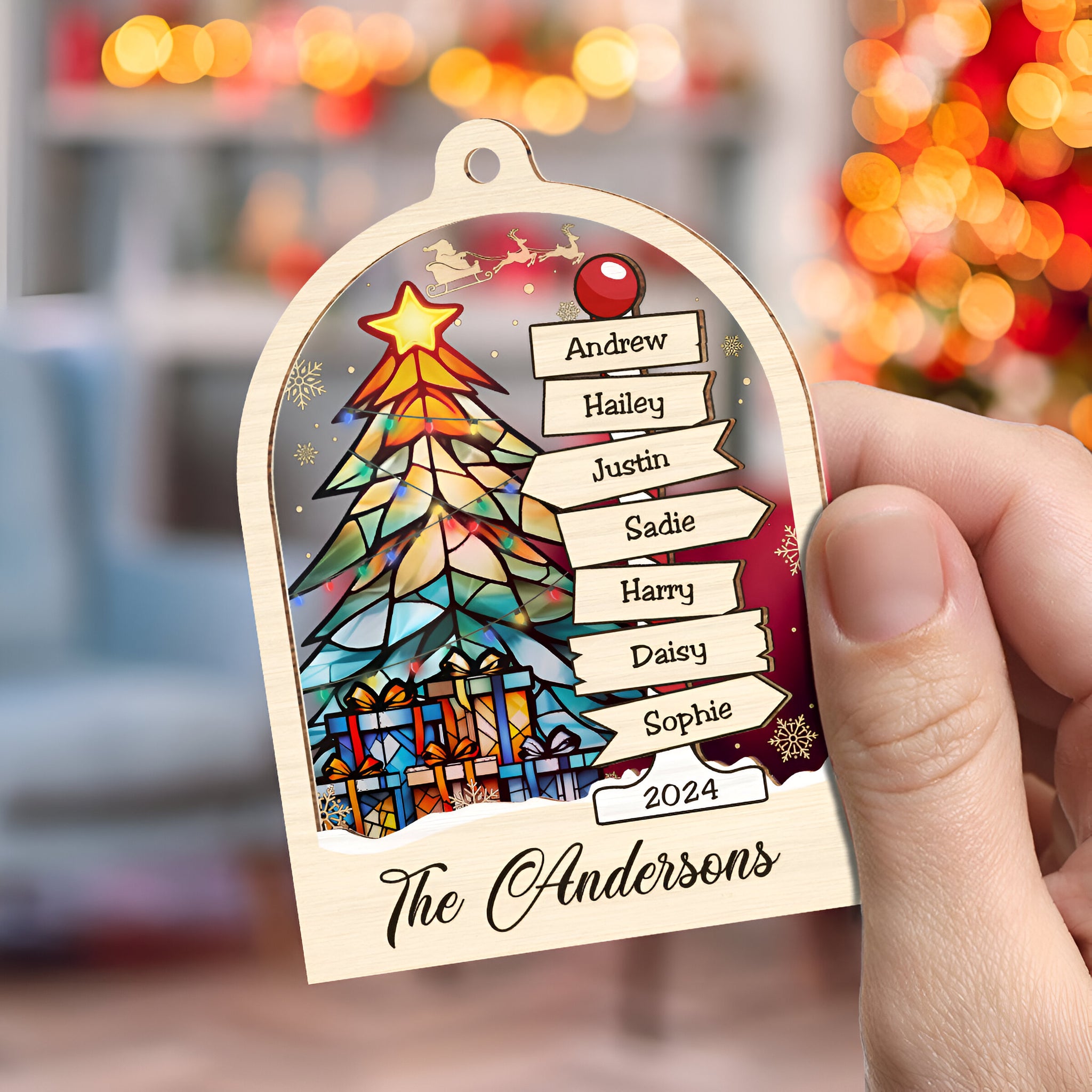 Family Sign - Personalized Custom Suncatcher Ornament ORN0710