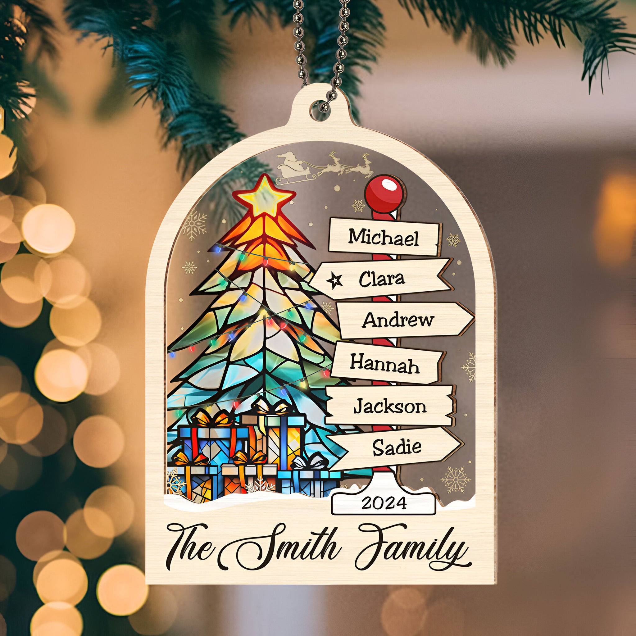 Family Sign - Personalized Custom Suncatcher Ornament ORN0710