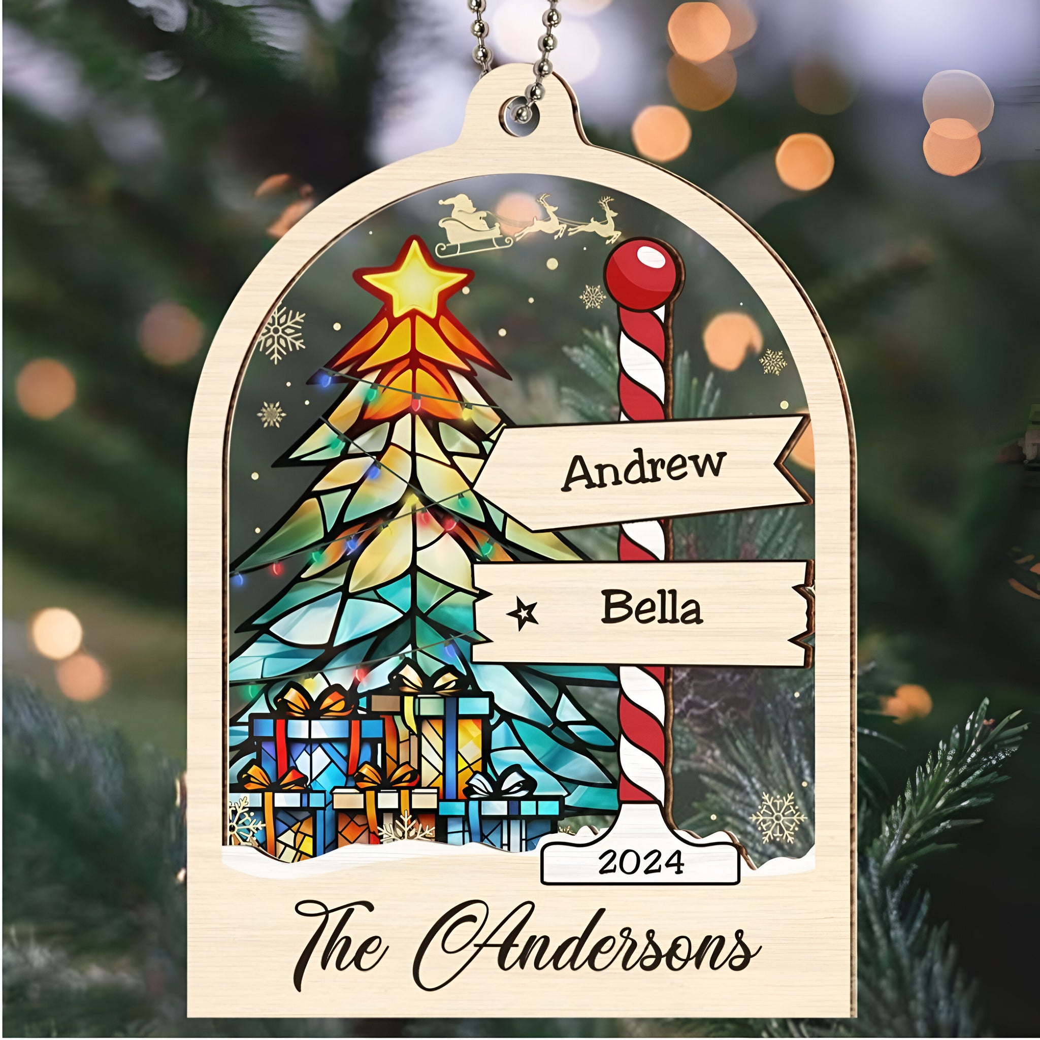 Family Sign - Personalized Custom Suncatcher Ornament ORN0710