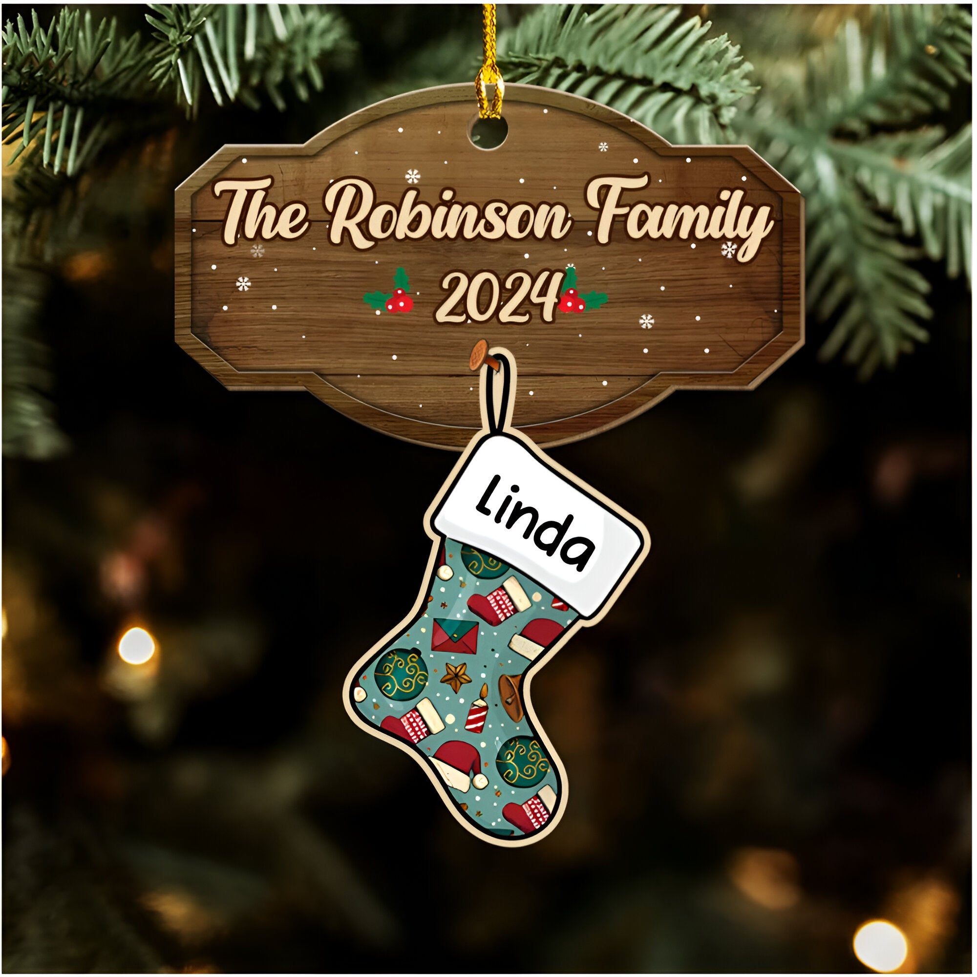 Family With Pet - Personalized Custom Wood Ornament ORN0710