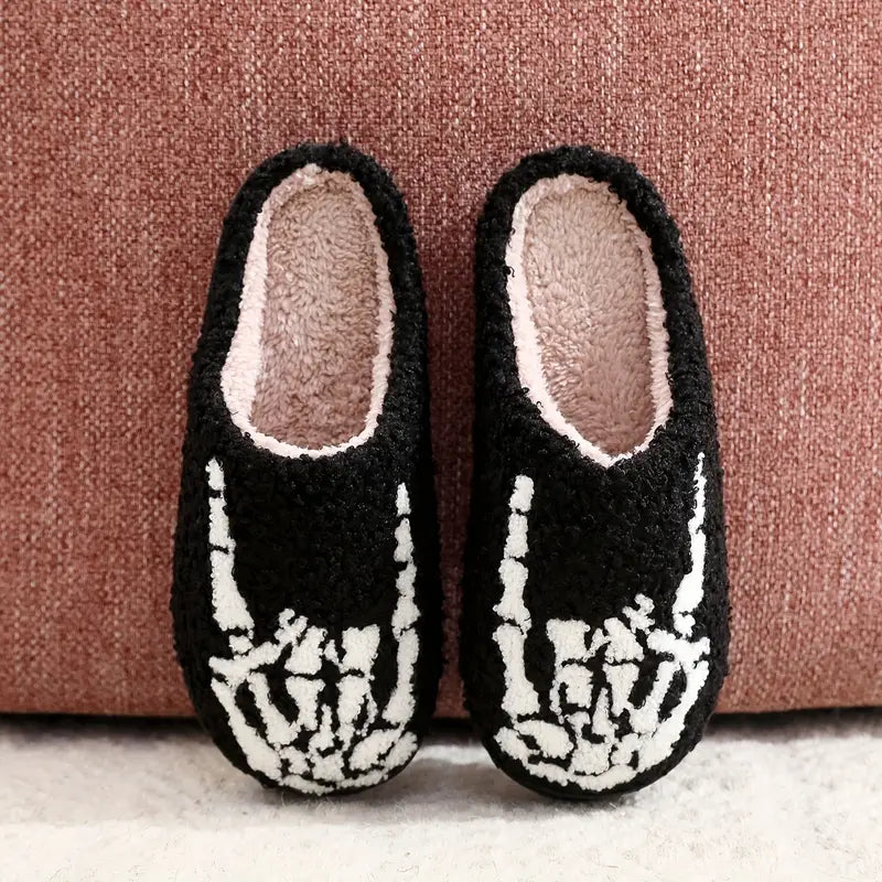 Soft Plush Cozy Halloween Graphic House Slippers Anti-skid Slip-on Shoes Indoor For Men Winter Shoes SL0808 31