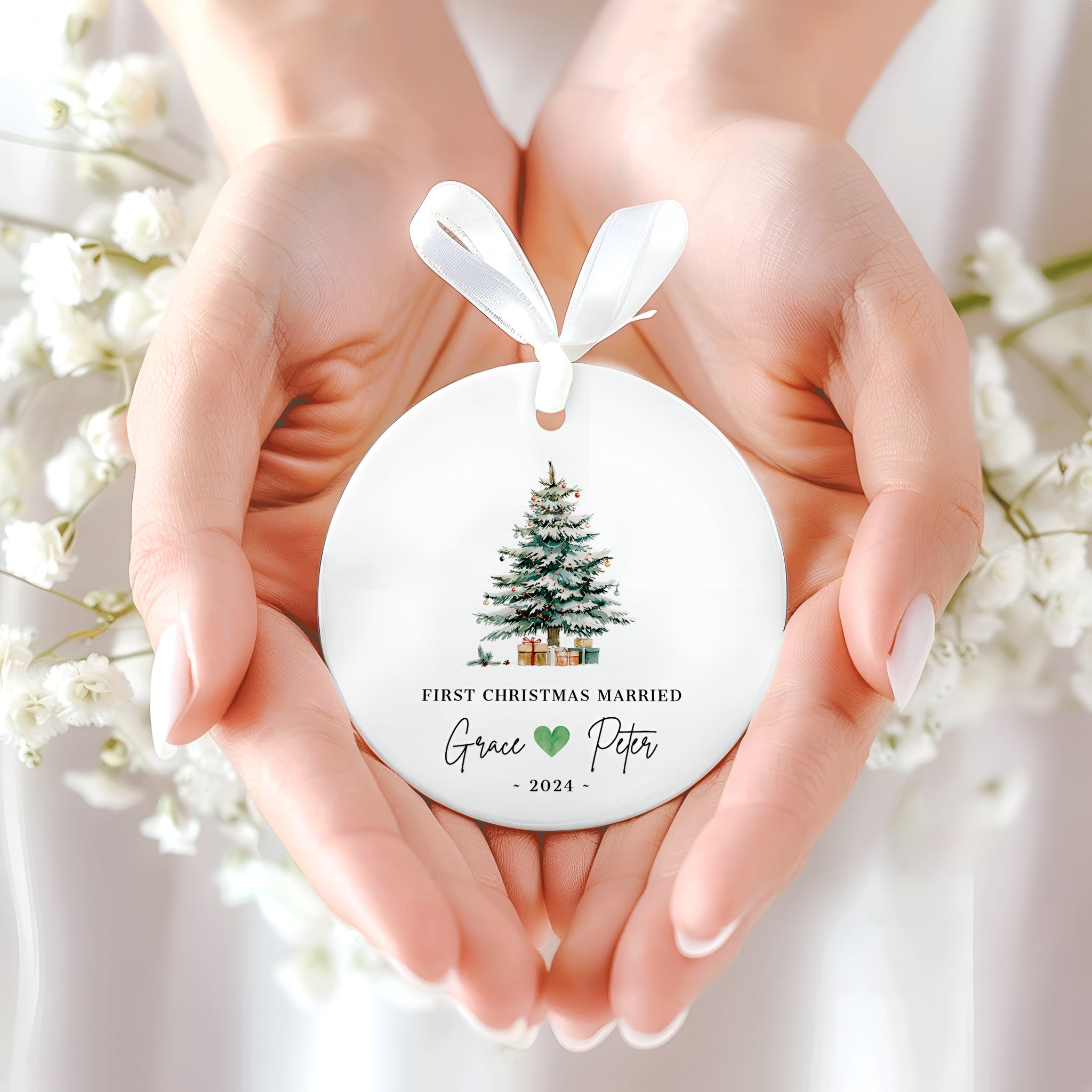 First Christmas Married Ornament, Mr Mrs Ornament, Personalized Wedding Gift, Newlywed Christmas Gift, Our First Christmas Ornament CX06-26 ORN2509