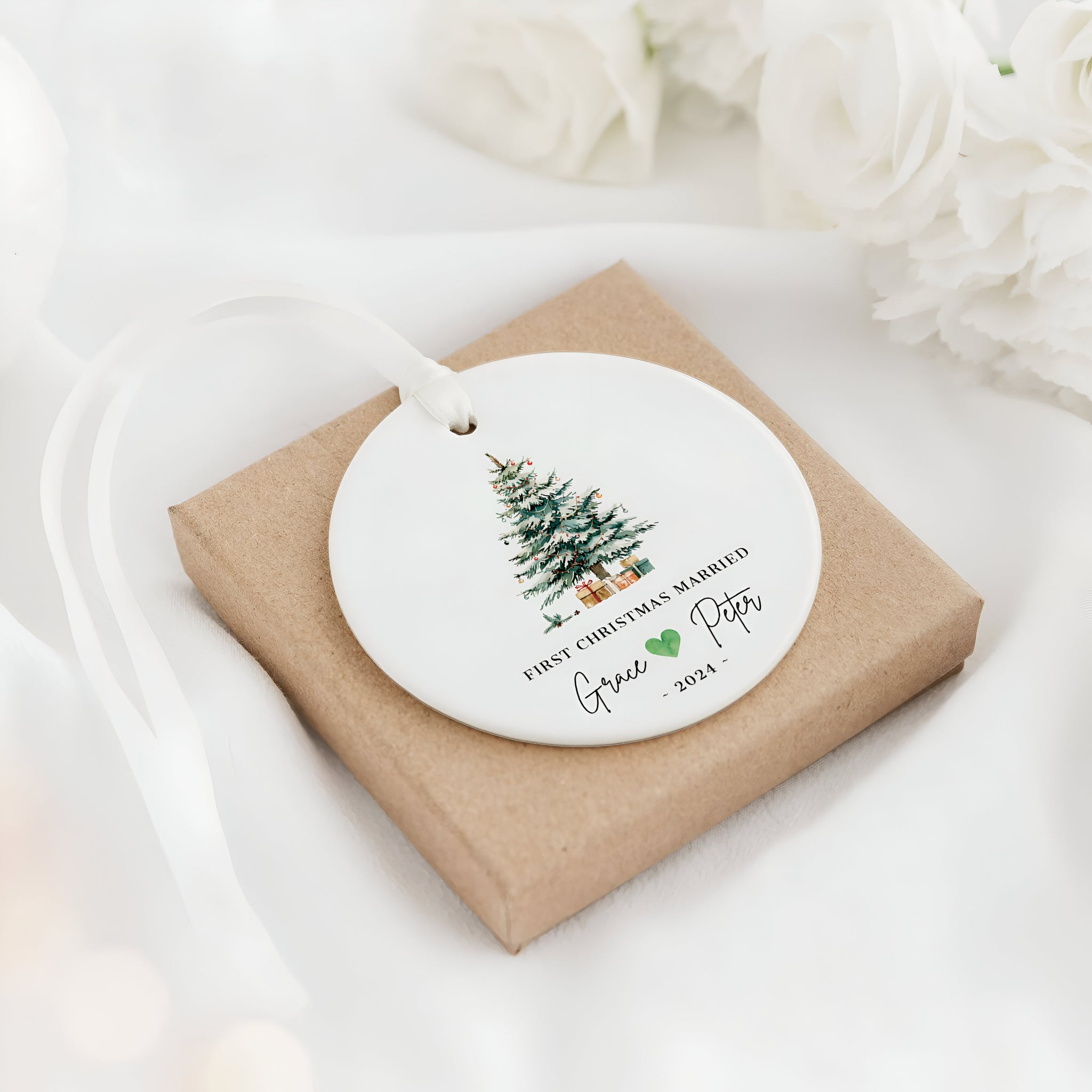 First Christmas Married Ornament, Mr Mrs Ornament, Personalized Wedding Gift, Newlywed Christmas Gift, Our First Christmas Ornament CX06-26 ORN2509