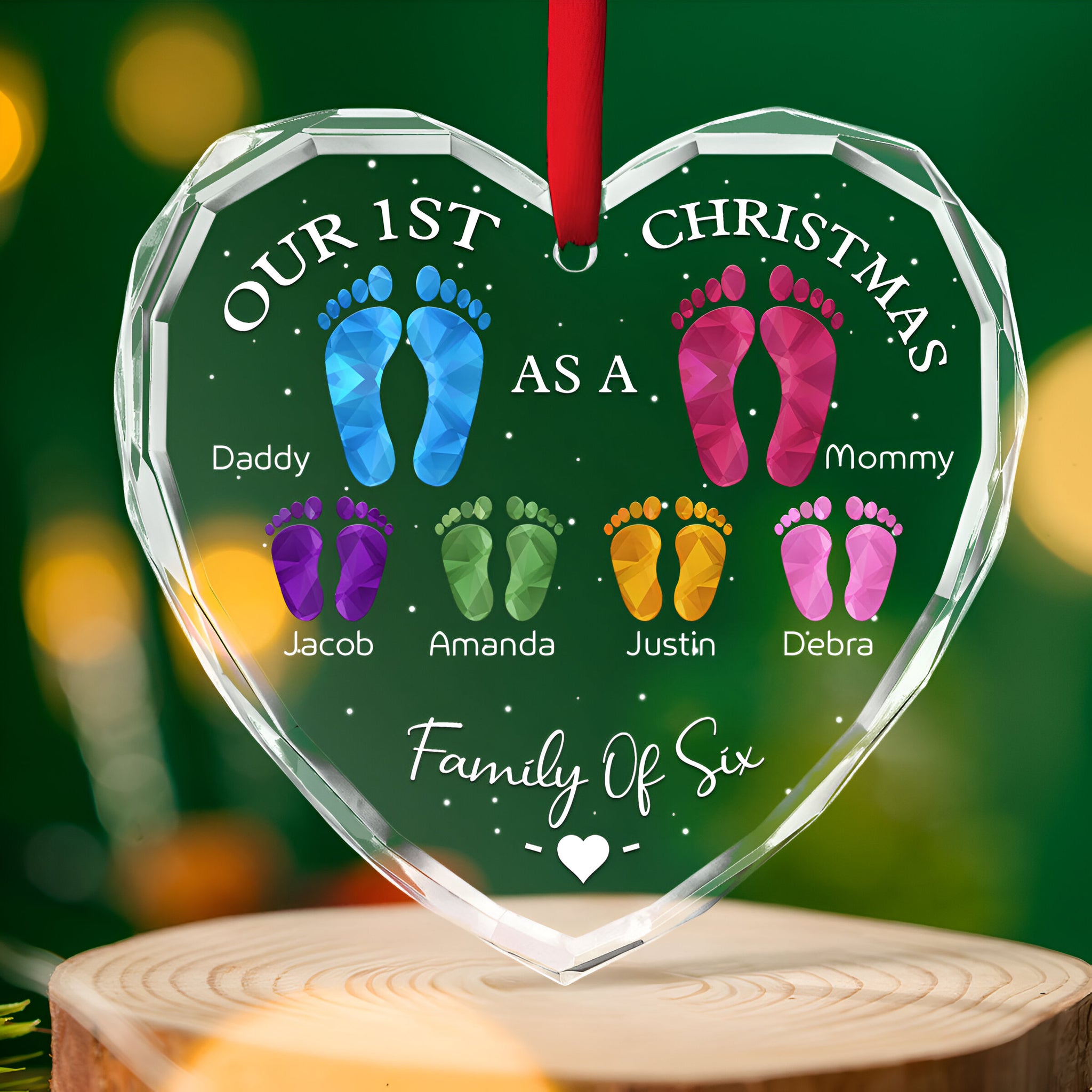 First Christmas As A Family - Personalized Custom Glass Ornament ORN0710