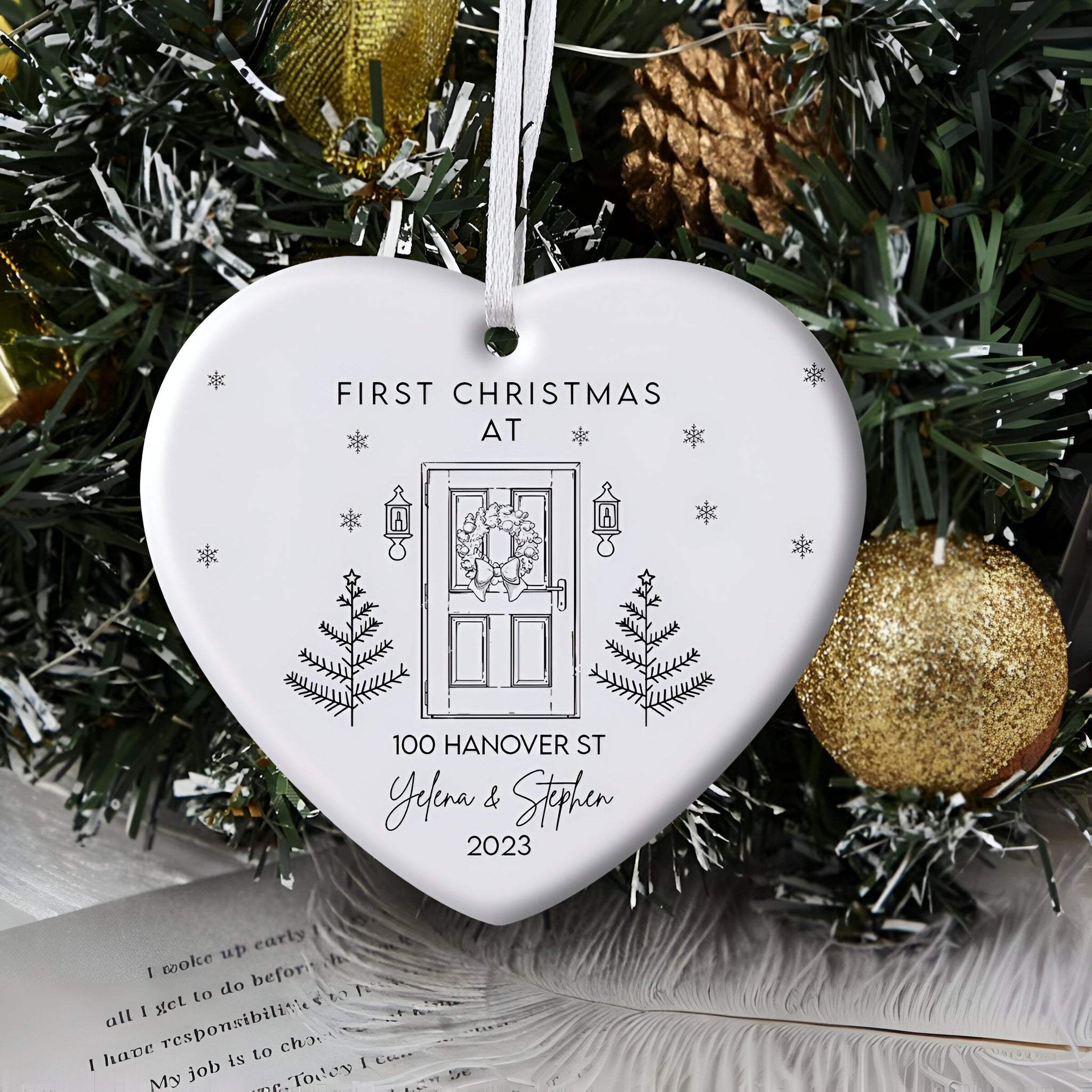 First Christmas Custom Name And Address - Personalized Ornament - Christmas Gift ORN0110