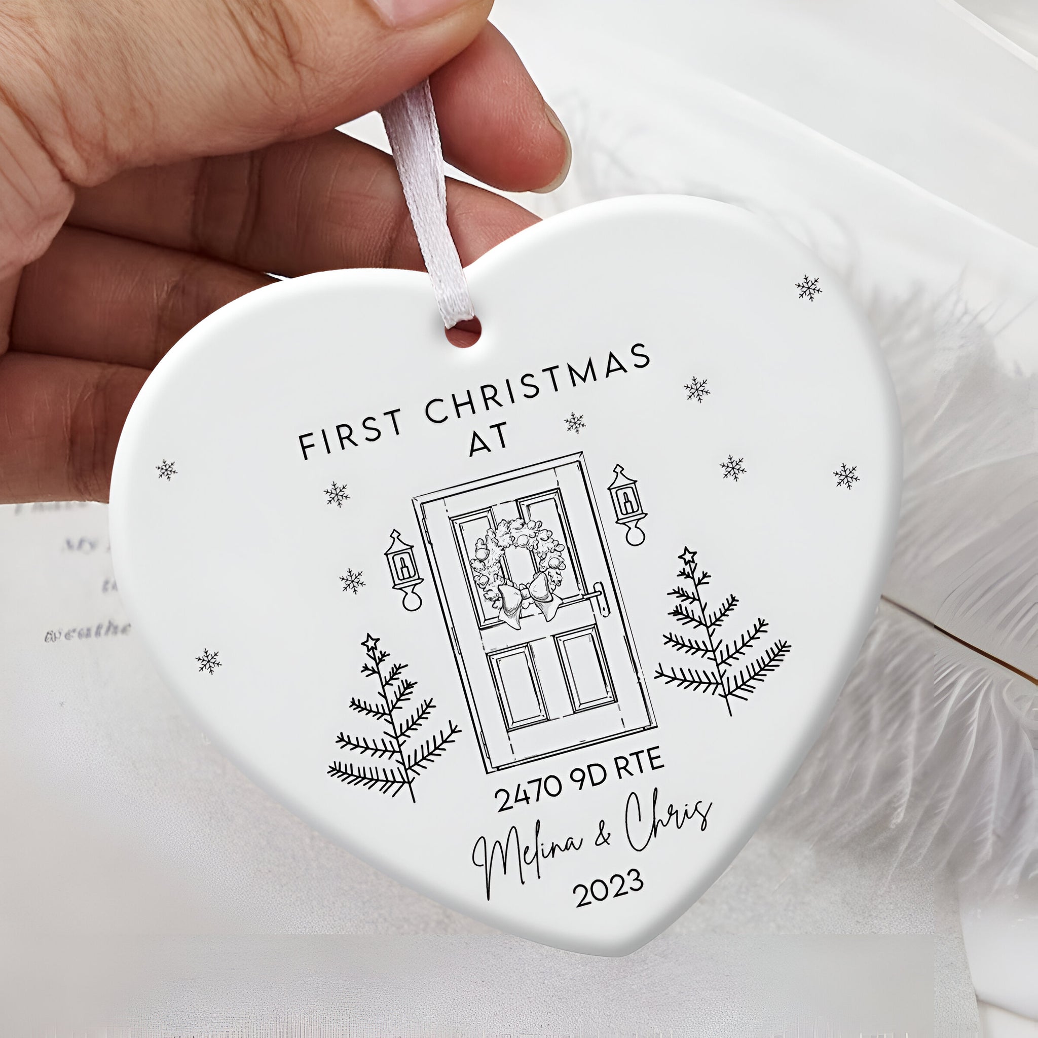 First Christmas Custom Name And Address - Personalized Ornament - Christmas Gift ORN0110