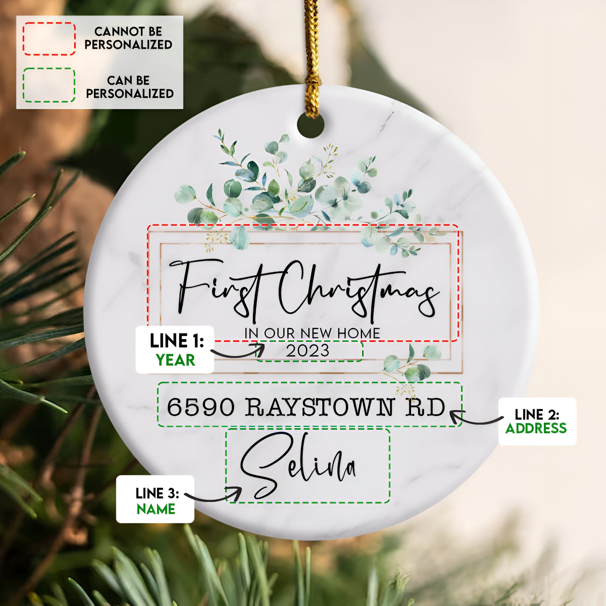 First Christmas In Our New Home - Personalized Ornament - Christmas Gift ORN0110