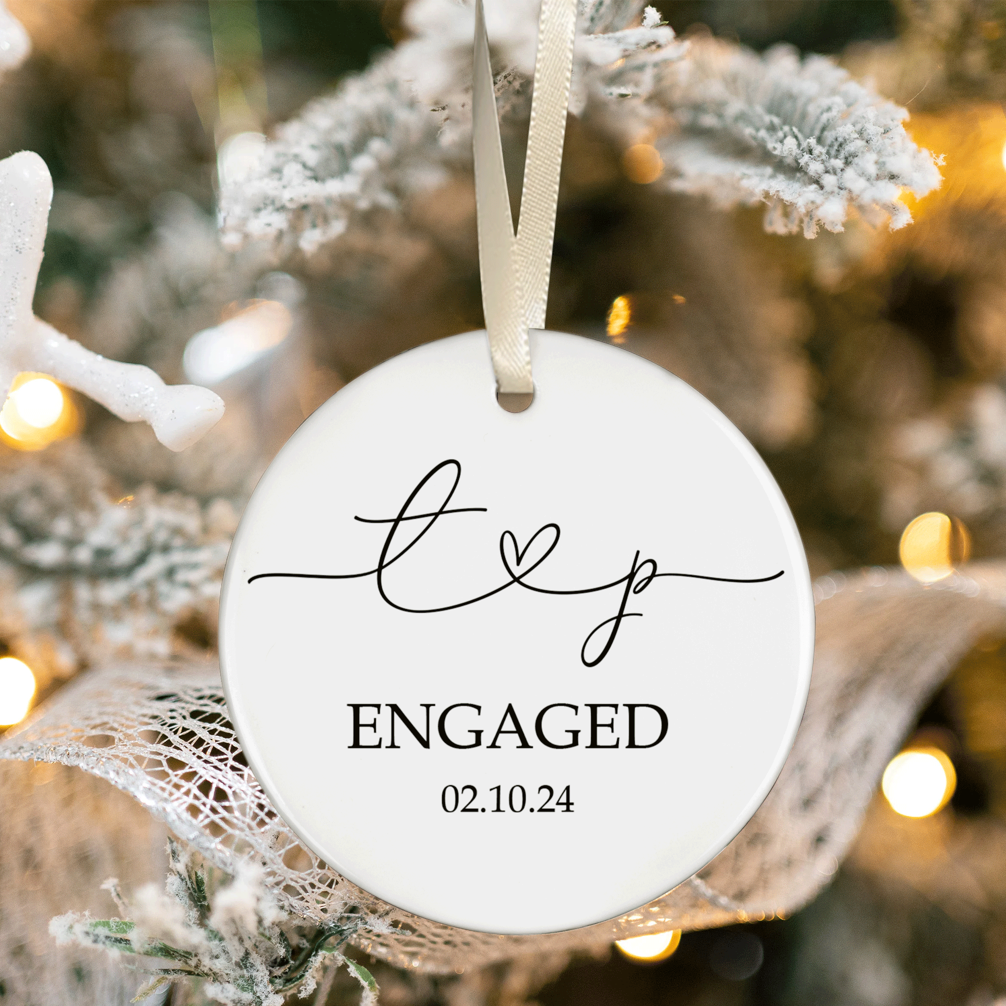 First Christmas Married Ornament, Mr Mrs Ornament, Personalized Wedding Gift, Newlywed Christmas Gift, Our First Christmas Ornament CX05-28 ORN2509