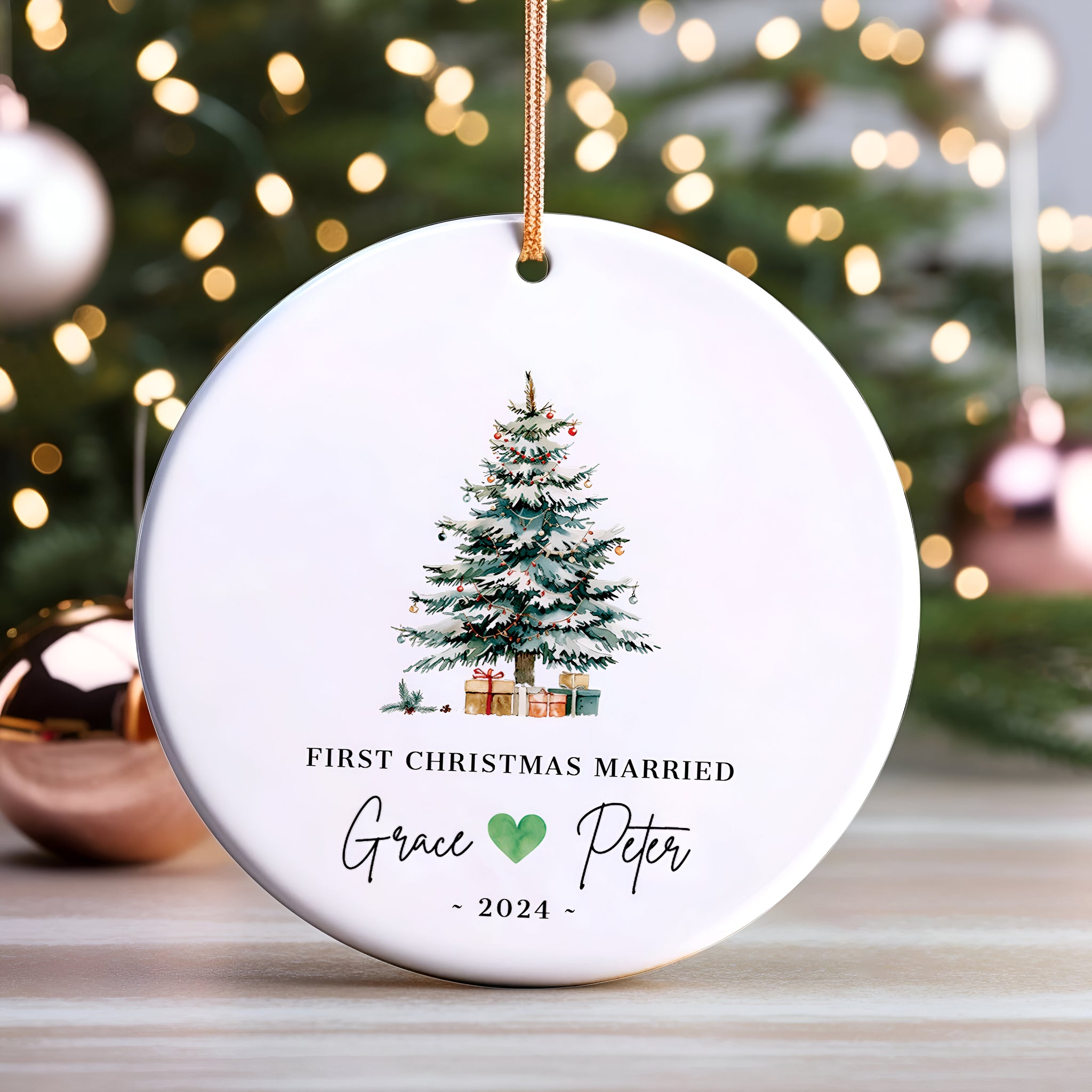 First Christmas Married Ornament, Mr Mrs Ornament, Personalized Wedding Gift, Newlywed Christmas Gift, Our First Christmas Ornament CX06-26 ORN2509