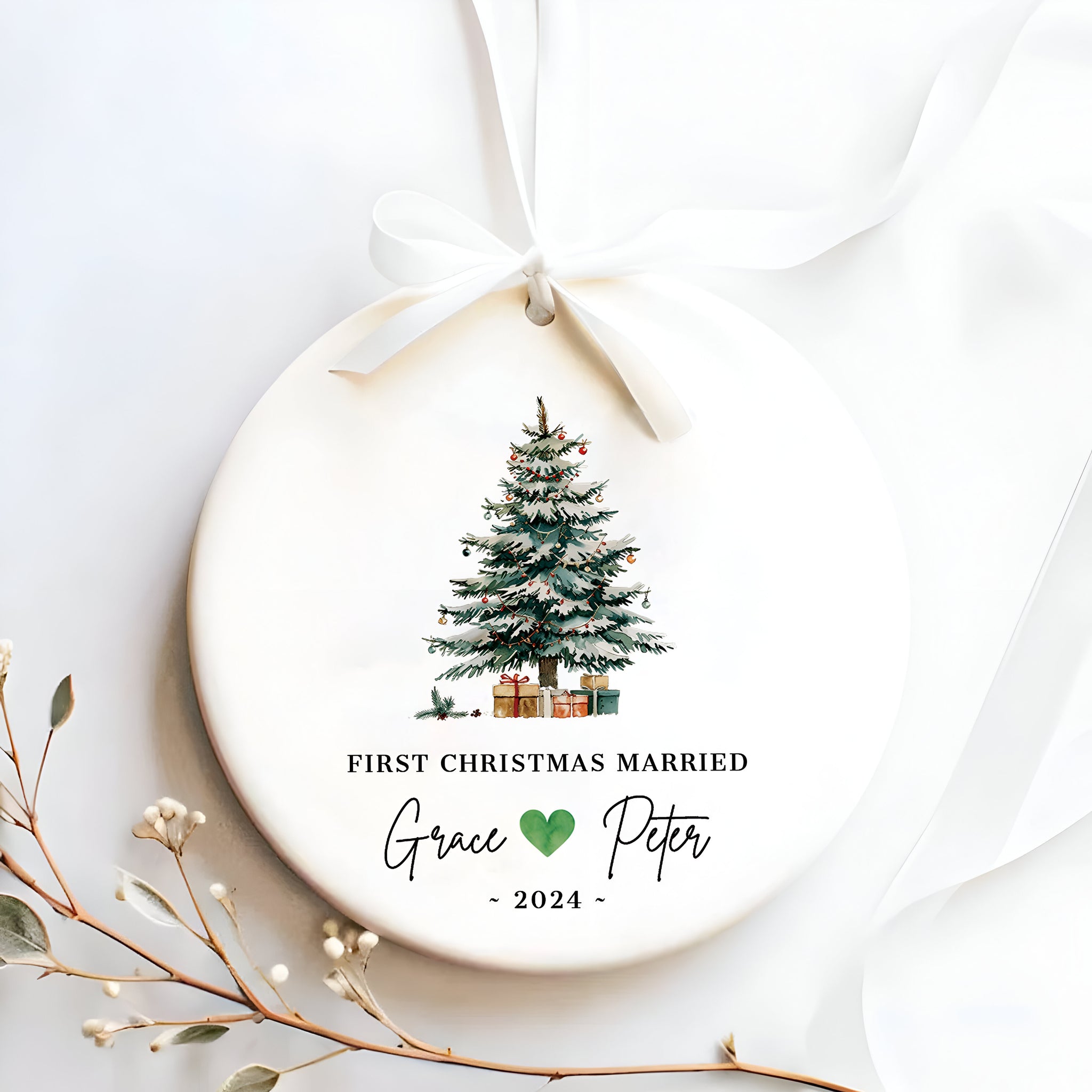 First Christmas Married Ornament, Mr Mrs Ornament, Personalized Wedding Gift, Newlywed Christmas Gift, Our First Christmas Ornament CX06-26 ORN2509