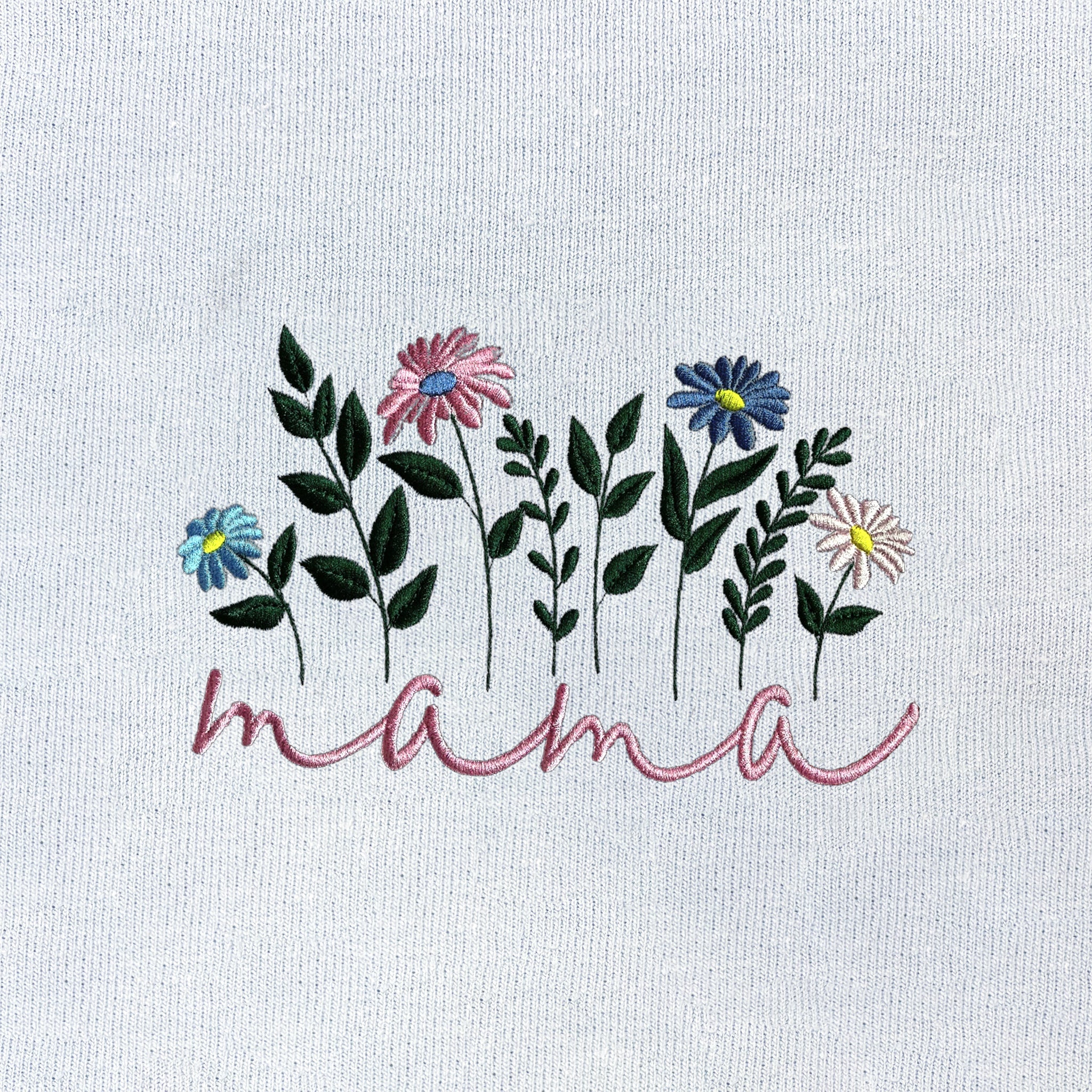 Floral Mama Embroidered Hoodie with Custom Kid Name on Sleeves, Best Gifts For New Mama EM1