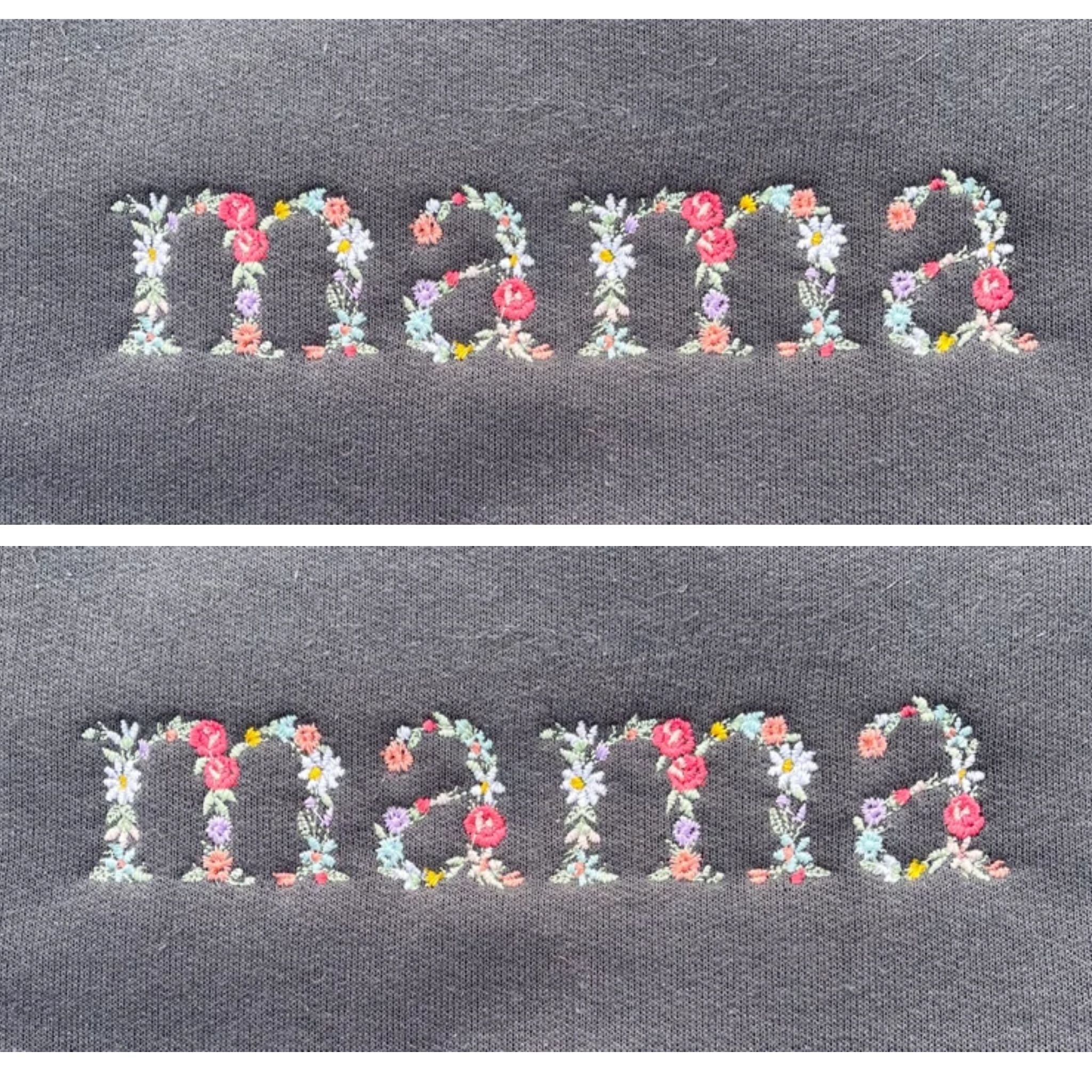 Floral Mama Embroidered Hoodie With Kid's Name on Sleeve, Mother's Day Gift EM1
