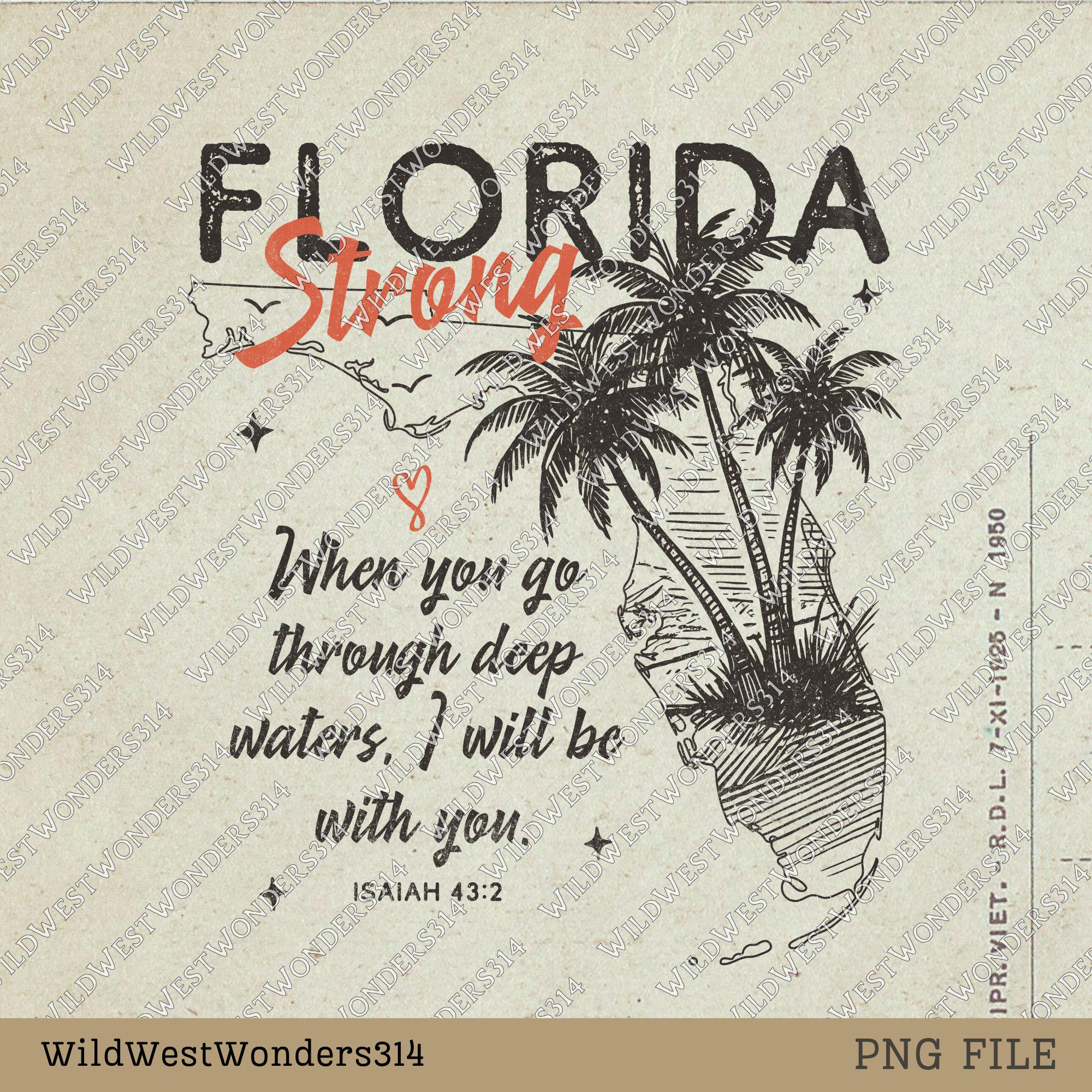 Florida Strong PNG, Pray for Tampa Bay PNG, Hurricane Milton Relief, Tampa Bay Strong, FL Hurricane Awareness, Sublimation Dtf Shirt Design TMC