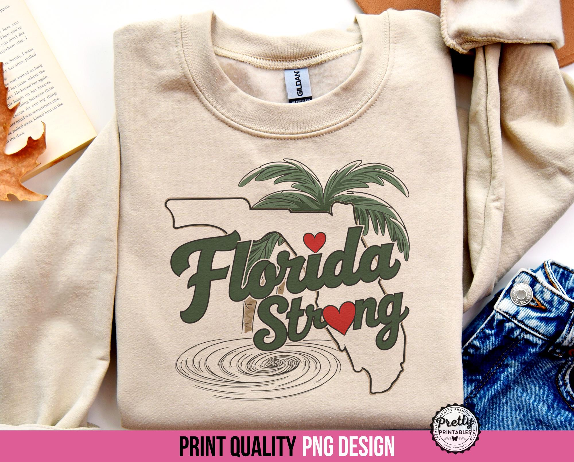 Florida Strong PNG Sublimation Design Florida Hurricane, Florida Shirt Design, Florida SVG, Disaster Relief, I Survived Milton, Storm DTF TMC