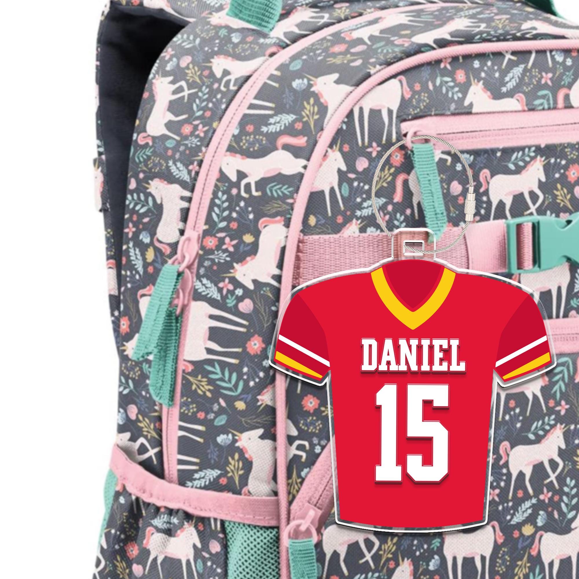 Football Name Tag, Personalized Football Shirt Name Tag, Sport Bag Tag, Football Team Keychain, High School Football Team, Football Mom Gift   FB2308