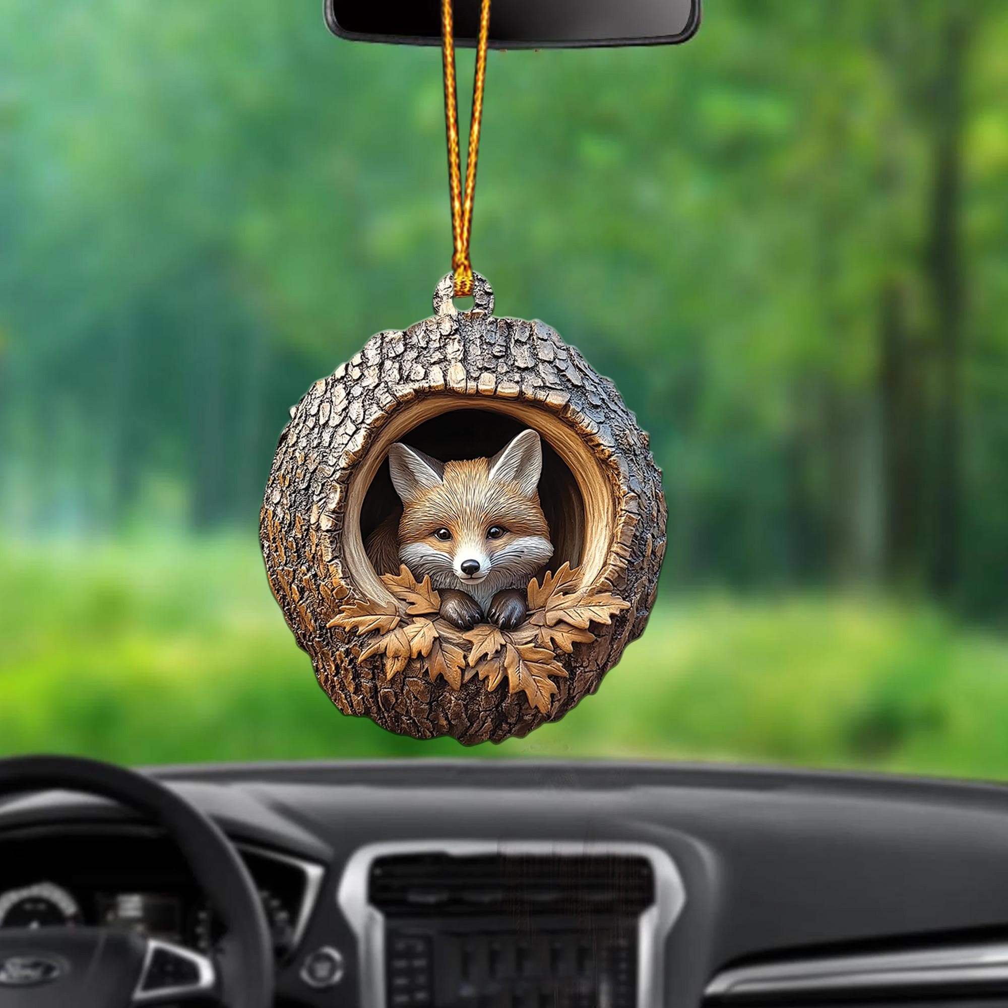 Fox 2D Flat Ornament, Fox Christmas Ornament, Fox Rearview Mirror Car Ornament, Fox Ornament Holiday Gift HAOR0611