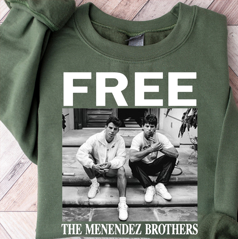 Free The Menendez Brothers 2024 T-Shirt, hoodie, 80s Erik & Lyle Tee, True Crime Fan Gift, Retro Monster T-Shirt T1, Murderabilia