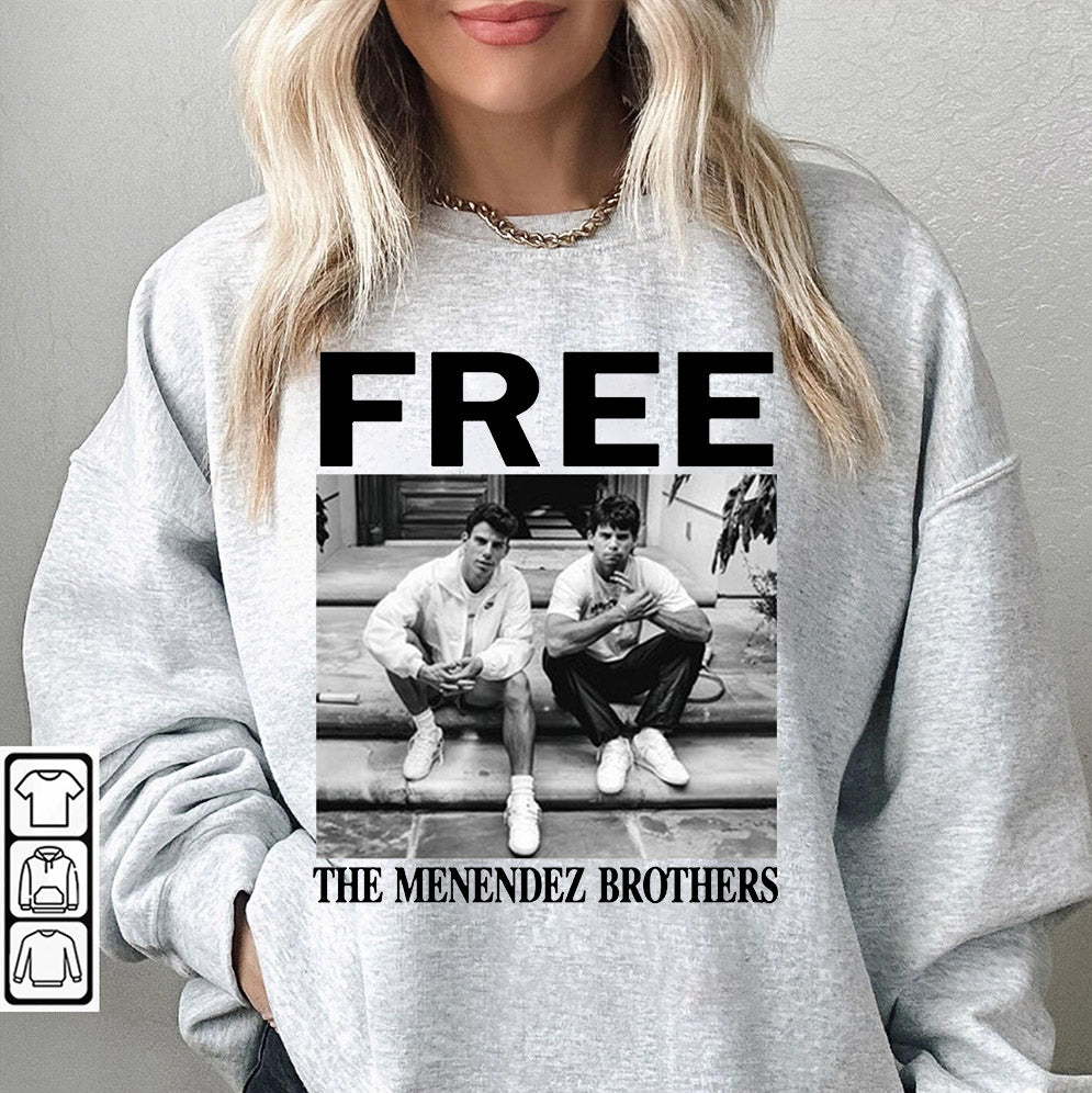 Free The Menendez Brothers 2024 T-Shirt, hoodie, 80s Erik & Lyle Tee, True Crime Fan Gift, Retro Monster T-Shirt T1, Murderabilia