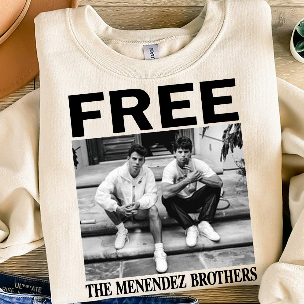 Free The Menendez Brothers 2024 T-Shirt, hoodie, 80s Erik & Lyle Tee, True Crime Fan Gift, Retro Monster T-Shirt T1, Murderabilia