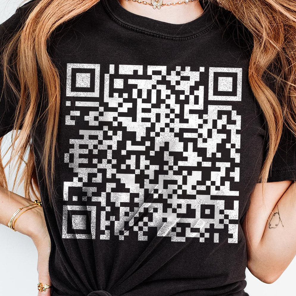 Fuck Off QR Code Crew Sweatshirt - Funny Christmas Saying Sweater - Sarcastic Gift for Friends, Gag Holiday Gift for Him - Ugly Xmas Shirt