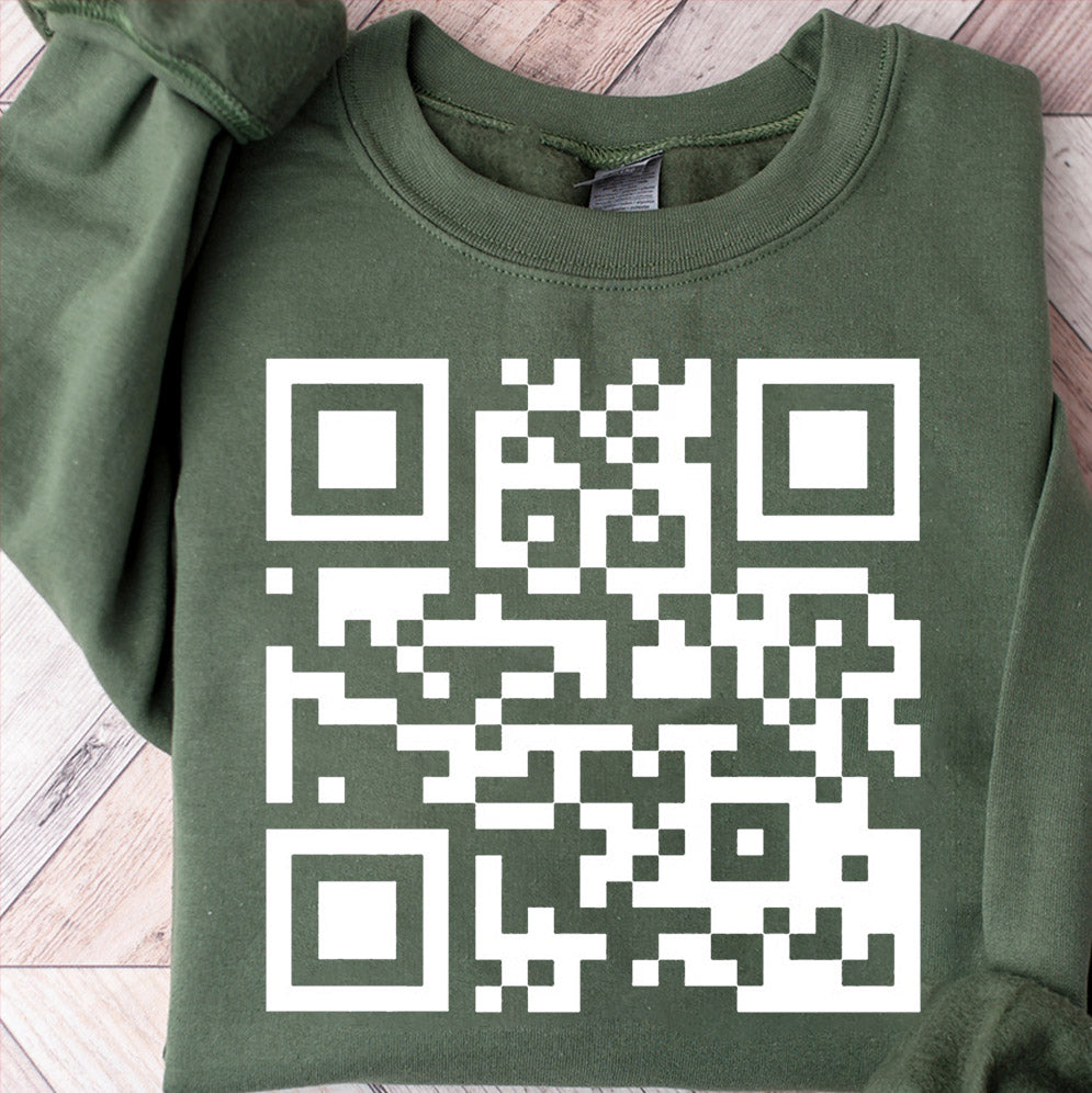 Fuck Off with Custom QR code Sweatshirt, Fuck Off Prank Joke QR Code Sweatshirt, QR Code Fuck Off Sweatshirt, Fuck You Qr Code Sweatshirt