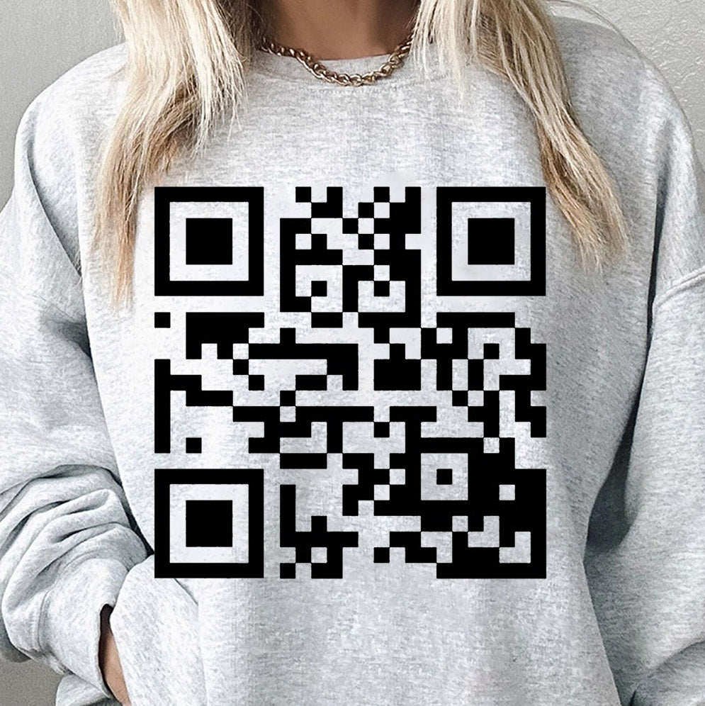 Fuck Off with Custom QR code Sweatshirt, Fuck Off Prank Joke QR Code Sweatshirt, QR Code Fuck Off Sweatshirt, Fuck You Qr Code Sweatshirt