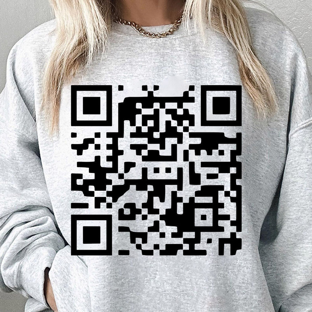 Fuck Off with Custom QR code Sweatshirt, Fuck Off Prank Joke QR Code Sweatshirt V2, QR Code Fuck Off Sweatshirt, Fuck You Qr Code Sweatshirt