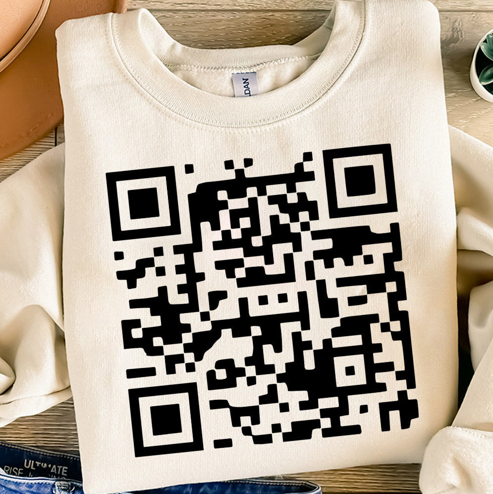 Fuck Off with Custom QR code Sweatshirt, Fuck Off Prank Joke QR Code Sweatshirt V2, QR Code Fuck Off Sweatshirt, Fuck You Qr Code Sweatshirt