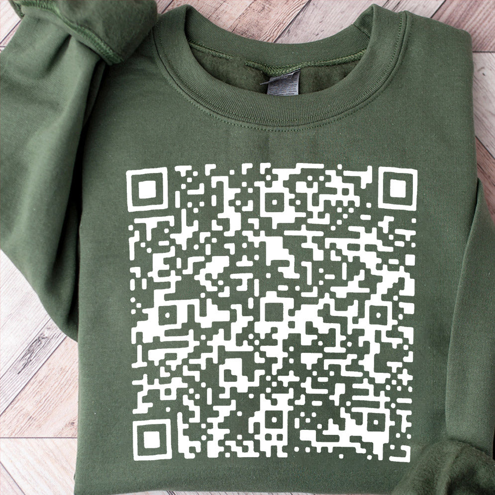 Fuck Off with Custom QR code Sweatshirt, Fuck Off Prank Joke QR Code Sweatshirt V3QR Code Fuck Off Sweatshirt, Fuck You Qr Code Sweatshirt