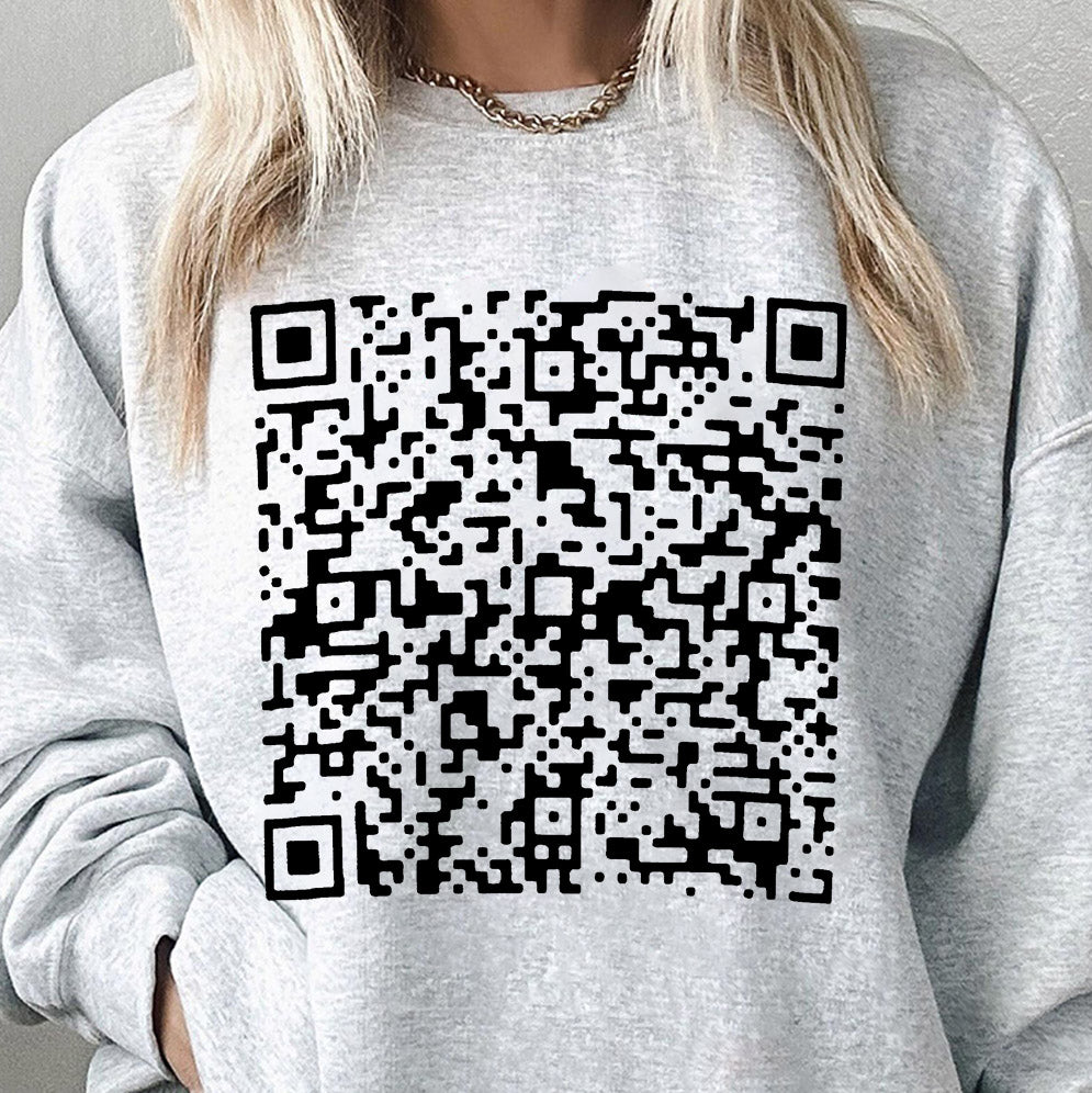 Fuck Off with Custom QR code Sweatshirt, Fuck Off Prank Joke QR Code Sweatshirt V3QR Code Fuck Off Sweatshirt, Fuck You Qr Code Sweatshirt