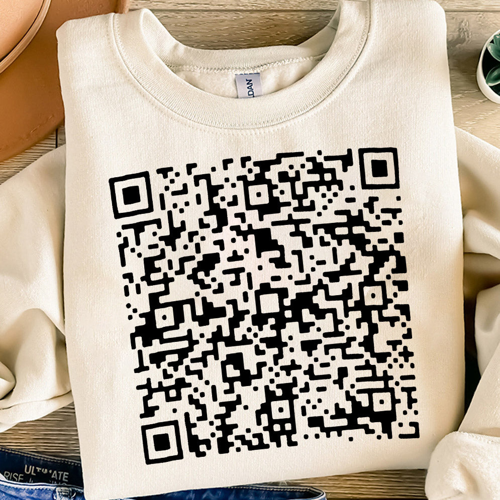 Fuck Off with Custom QR code Sweatshirt, Fuck Off Prank Joke QR Code Sweatshirt V3QR Code Fuck Off Sweatshirt, Fuck You Qr Code Sweatshirt