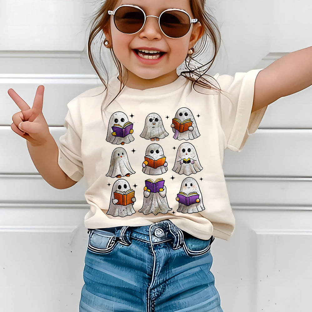 Funny Book Lover Halloween T-shirt, Cute Ghost Book Nerd, Ghost Halloween T-shirt, Ghost T-shirt, Teacher T-shirt