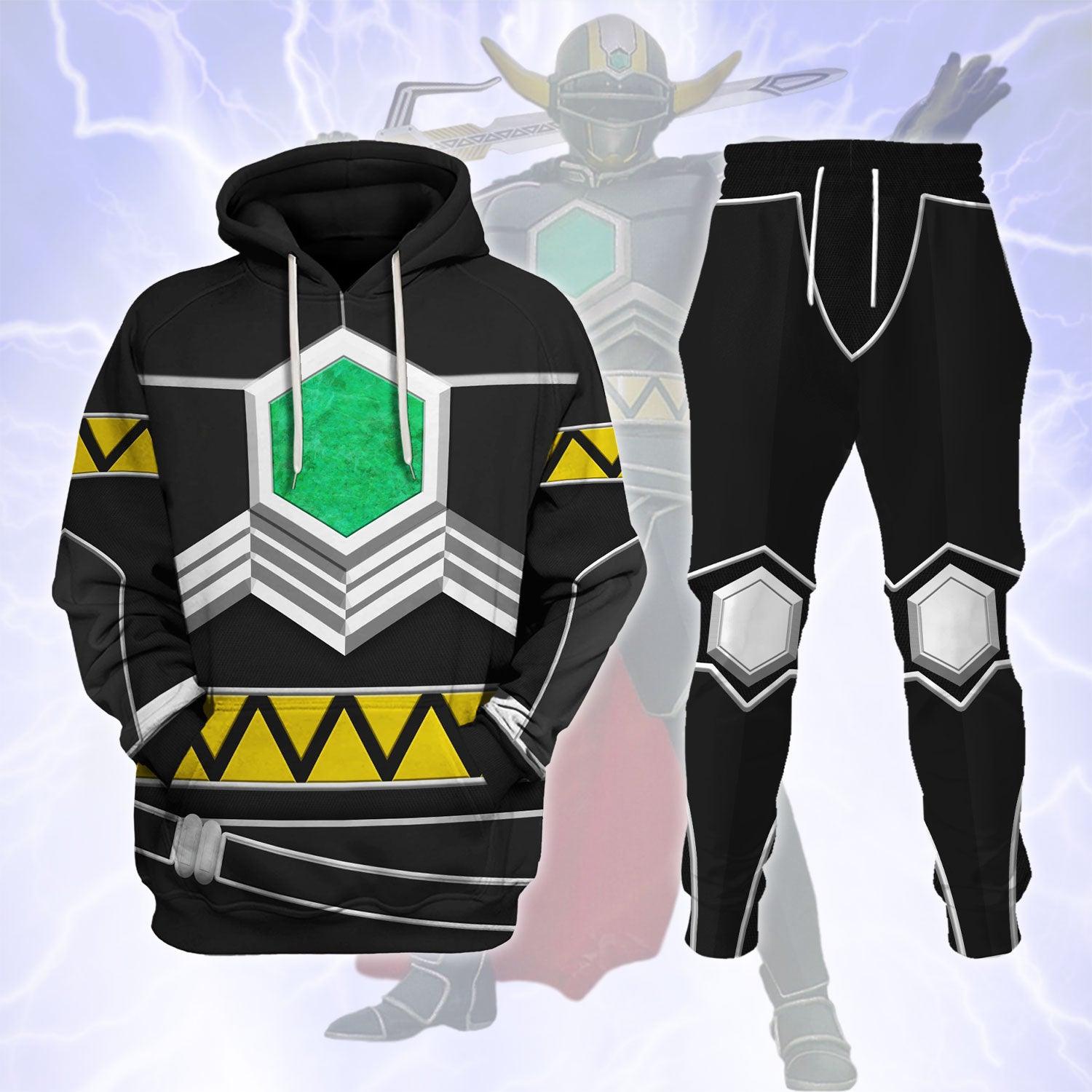 Pig Power Rangers Lost Galaxy Black Warhammer Costume Hoodie Jogger, Pig Power Rangers Lost Galaxy Black Marines Cosplay 3D Hoodie Pants, Warhammer 3D Tracksuit, Warhammer Game Outfit TQT5