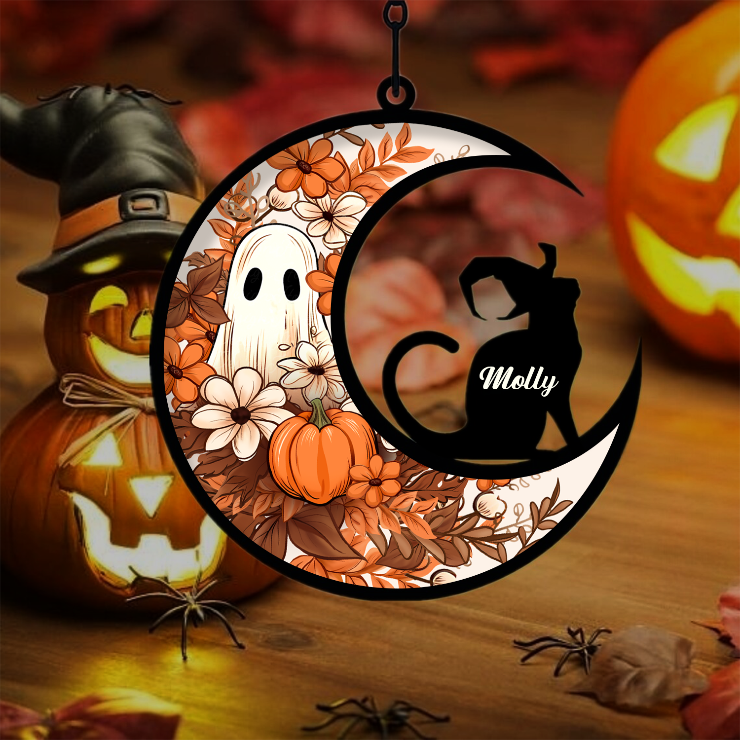 Ghostcatcher Hallween, Spooky Ghost Shaped Suncatcher Ornament  ORHA2208