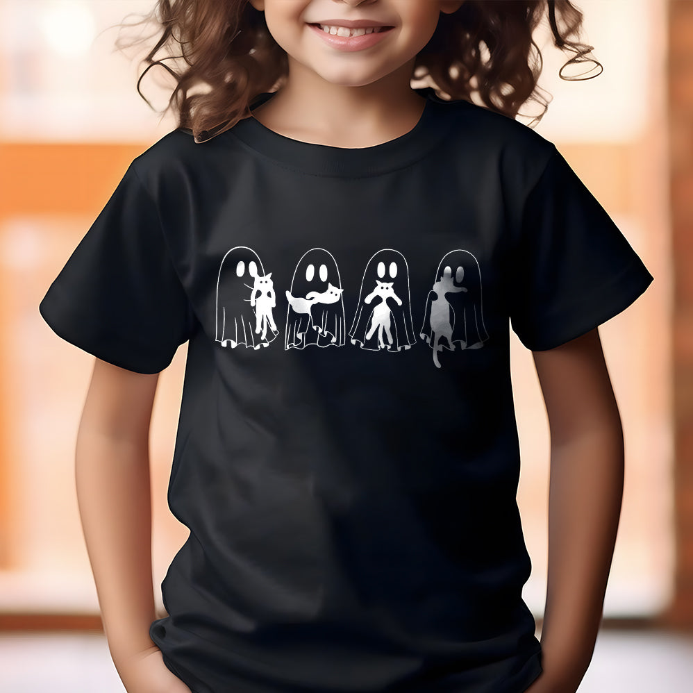 Ghosts with Cat Png, Cute Halloween Ghosts Png, Cat Lover Ghost Png, Halloween Cat Mom PNG,Spooky Season Cats PNG,Cat Person Png,Spooky Vibe