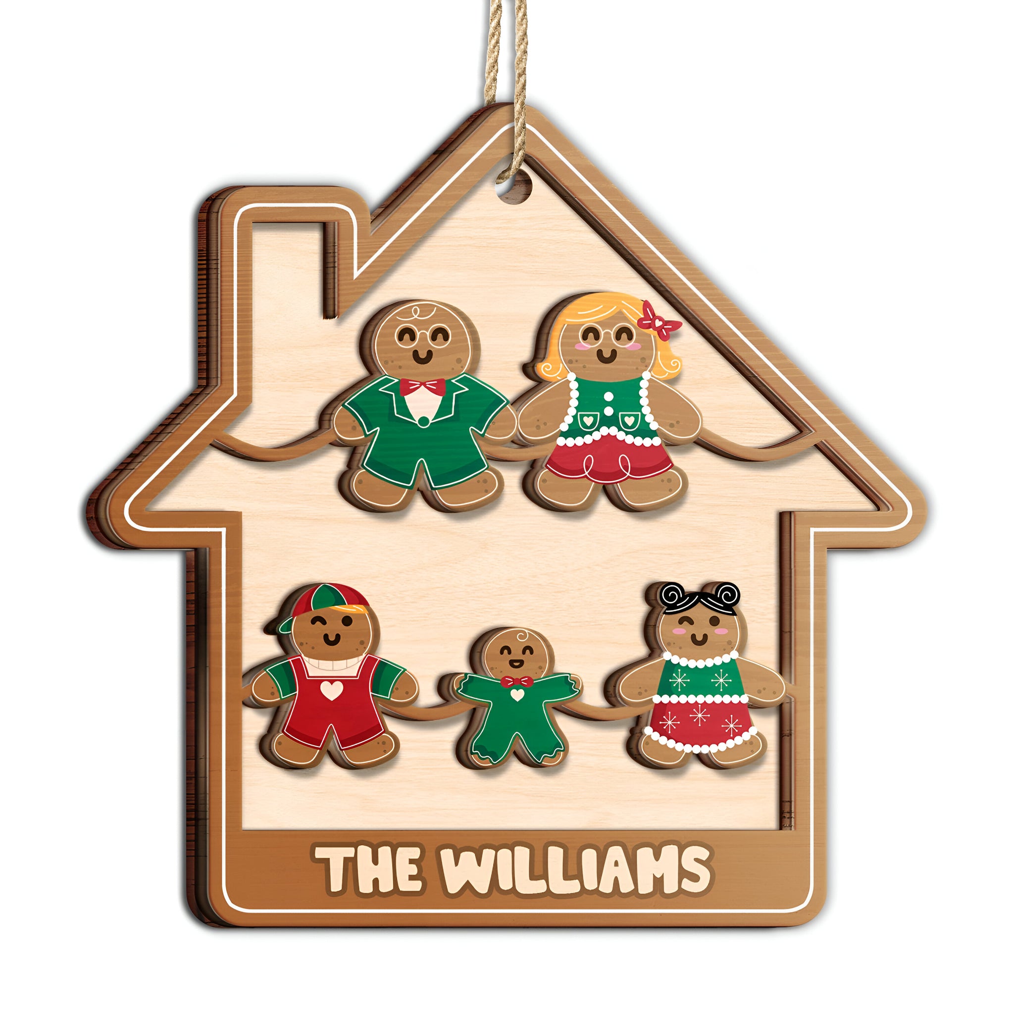 Gingerbread Cookies Pet Family - Christmas, Gift For Family - Personalized 2-Layered Wooden Ornament ORN0310