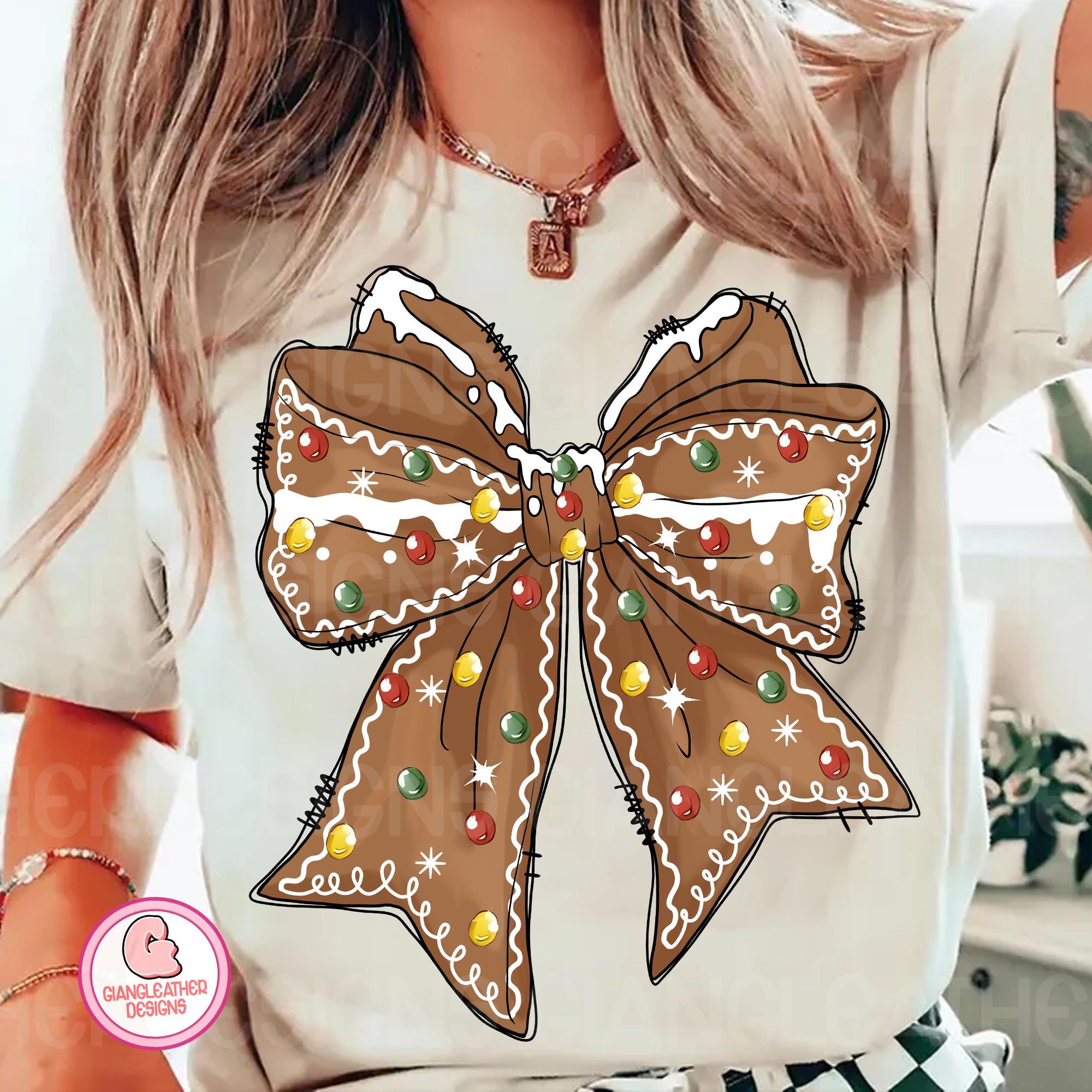 Gingerbread Coquette png, gingerbread bow png, merry christmas png, Christmas Coquette, Christmas Png, retro Christmas, Girly Christmas png SCU