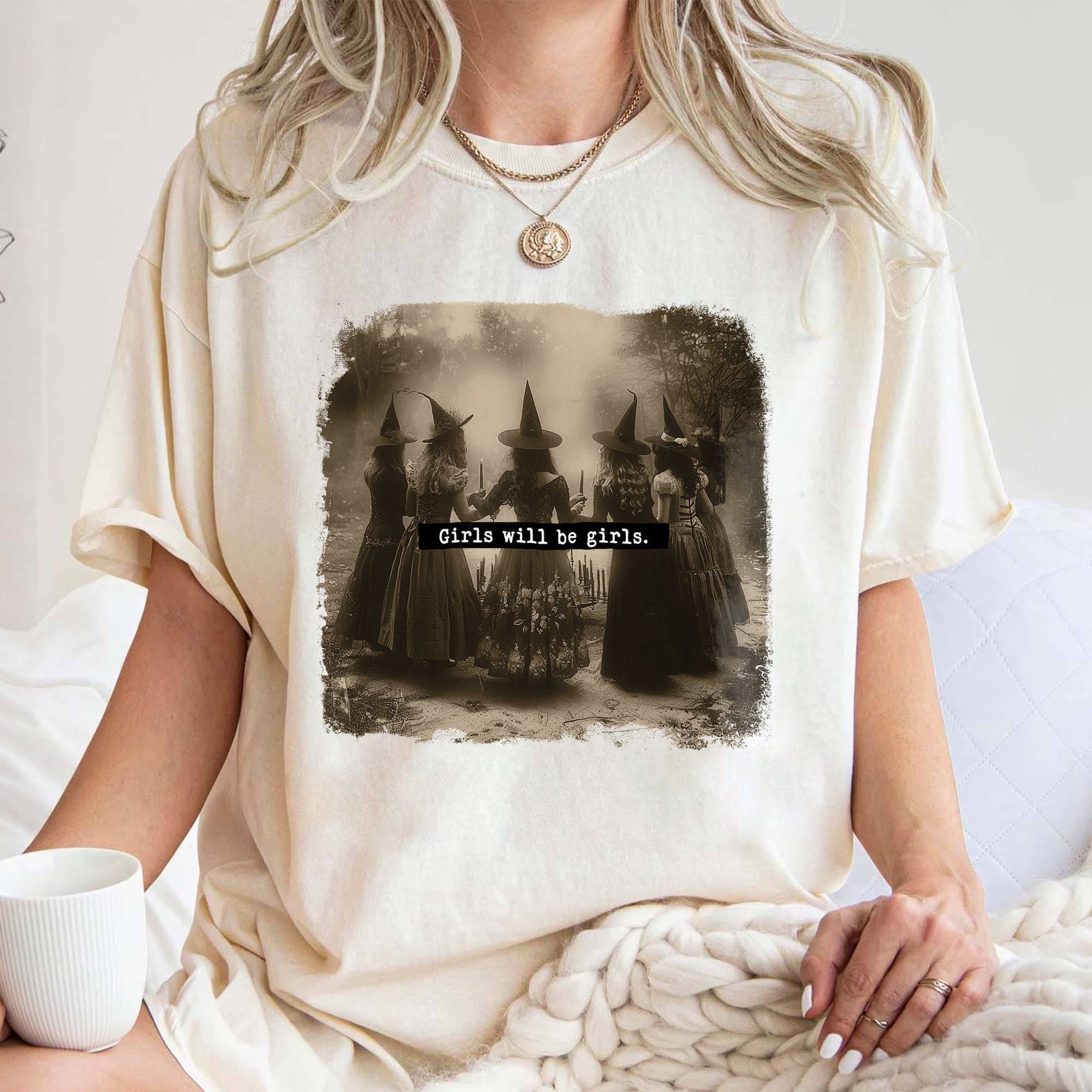 Girls Will Be Girls Witch Comfort Colors Shirt, Feminist Witch Shirt, Female Feminism Shirt, Girl Power Shirt, Halloween Shirt, Witchy Shirt HW2607 19