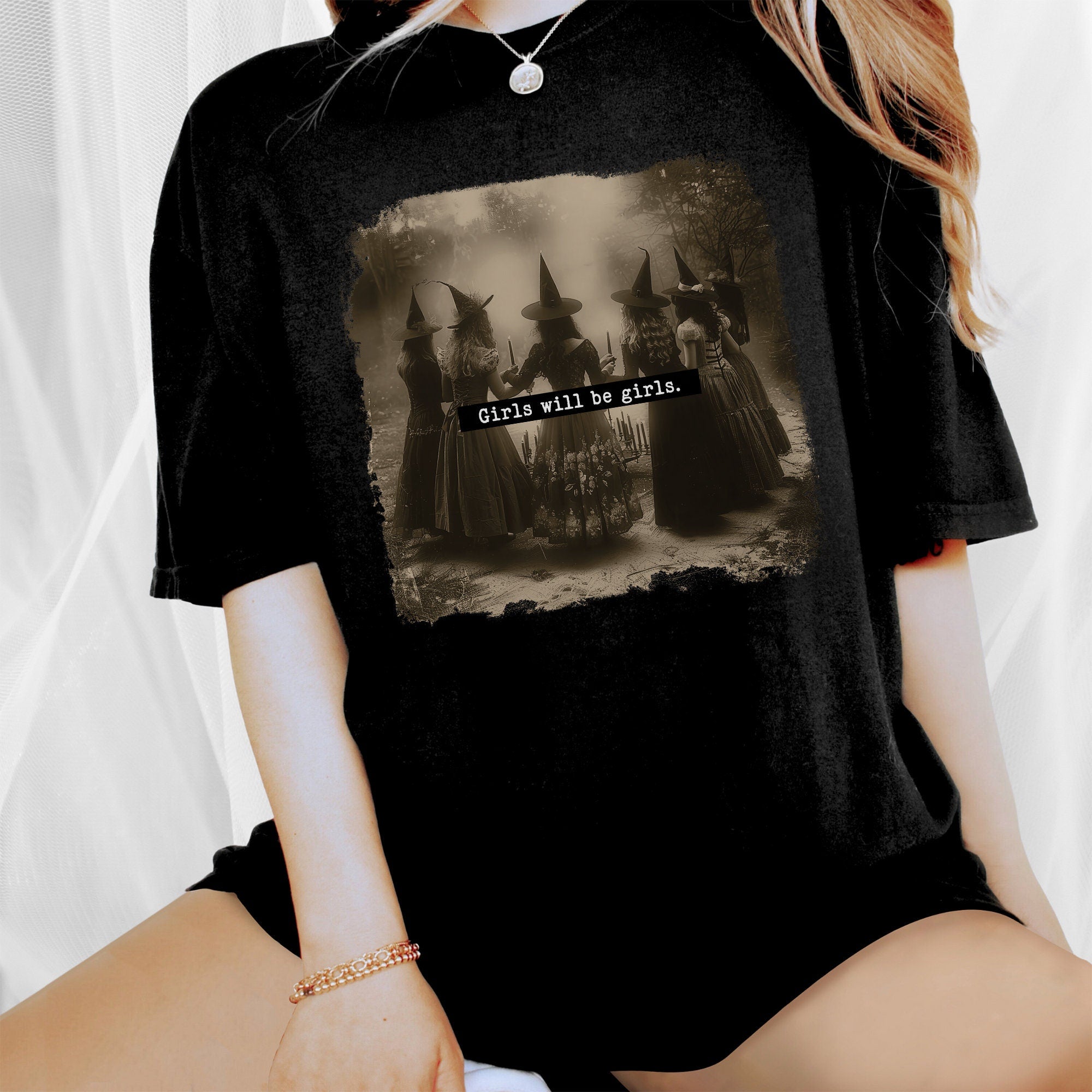 Girls Will Be Girls Witch Comfort Colors Shirt, Feminist Witch Shirt, Female Feminism Shirt, Girl Power Shirt, Halloween Shirt, Witchy Shirt HW2607 19