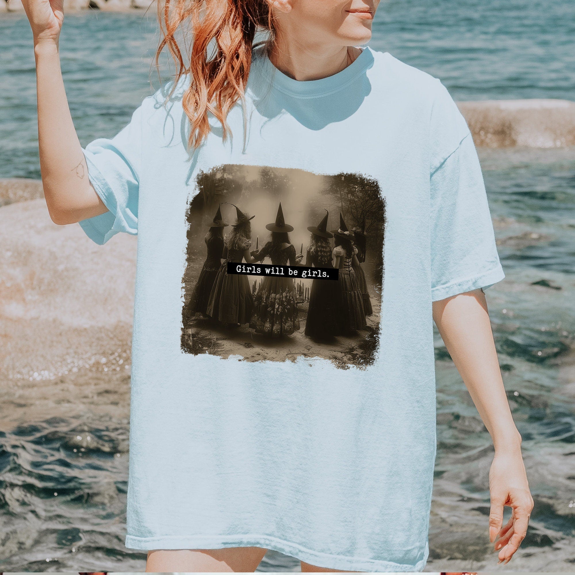 Girls Will Be Girls Witch Comfort Colors Shirt, Feminist Witch Shirt, Female Feminism Shirt, Girl Power Shirt, Halloween Shirt, Witchy Shirt HW2607 19