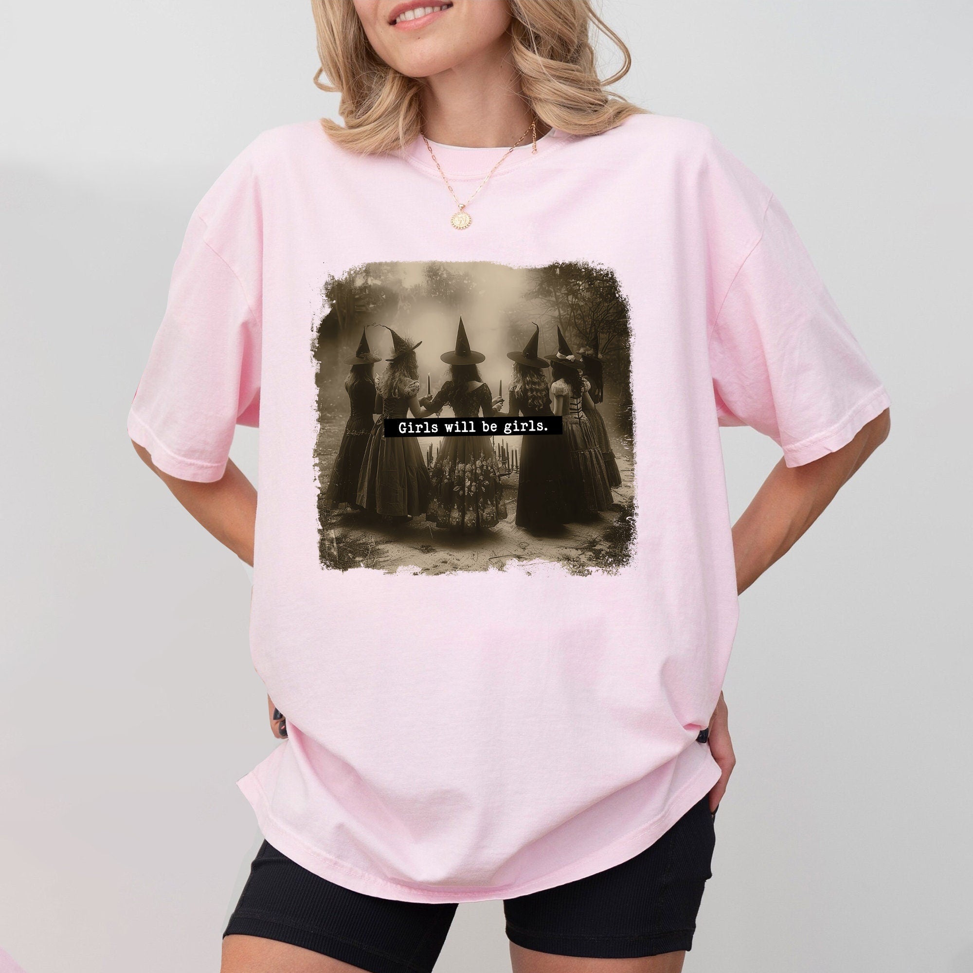 Girls Will Be Girls Witch Comfort Colors Shirt, Feminist Witch Shirt, Female Feminism Shirt, Girl Power Shirt, Halloween Shirt, Witchy Shirt HW2607 19