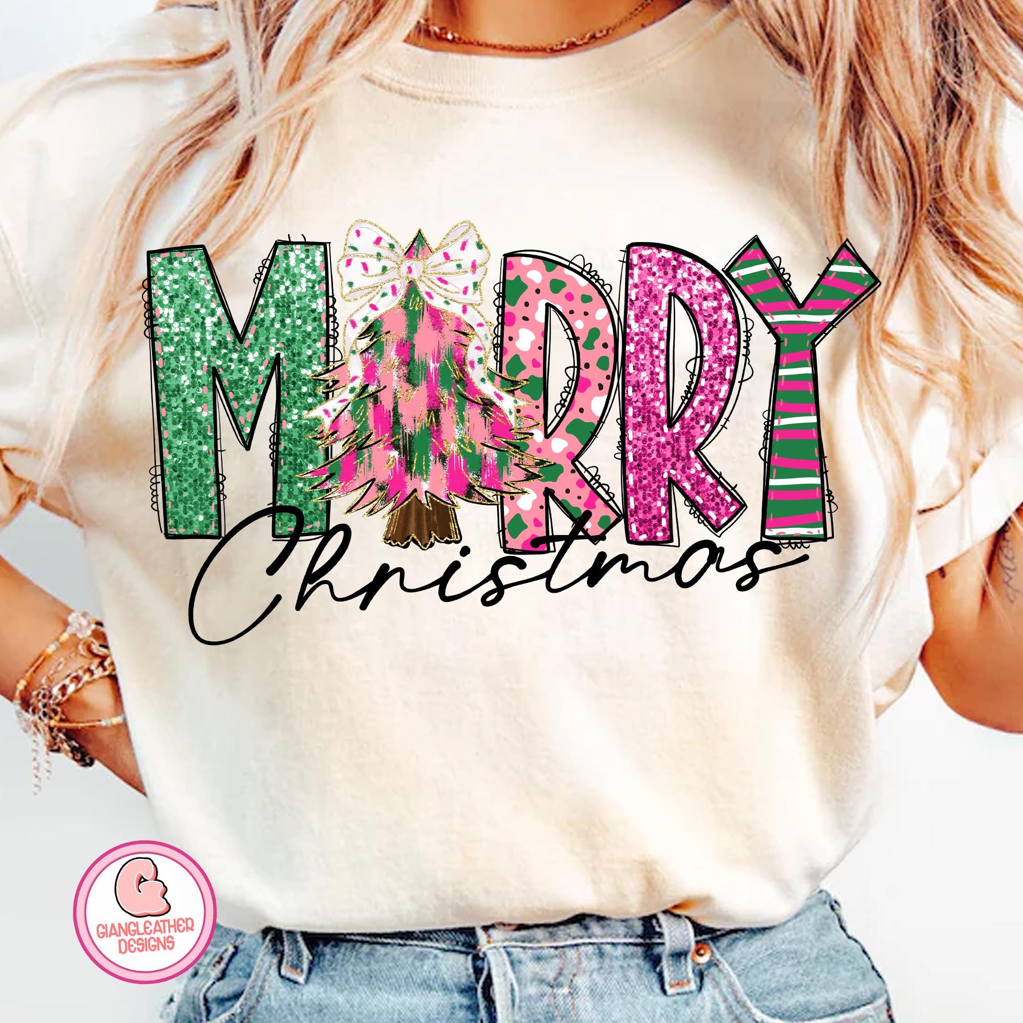 Glitter Merry christmas png, merry doodles png, colorful brushstroke christmas png, glitter christmas png, christmas png, tis the season png SCU