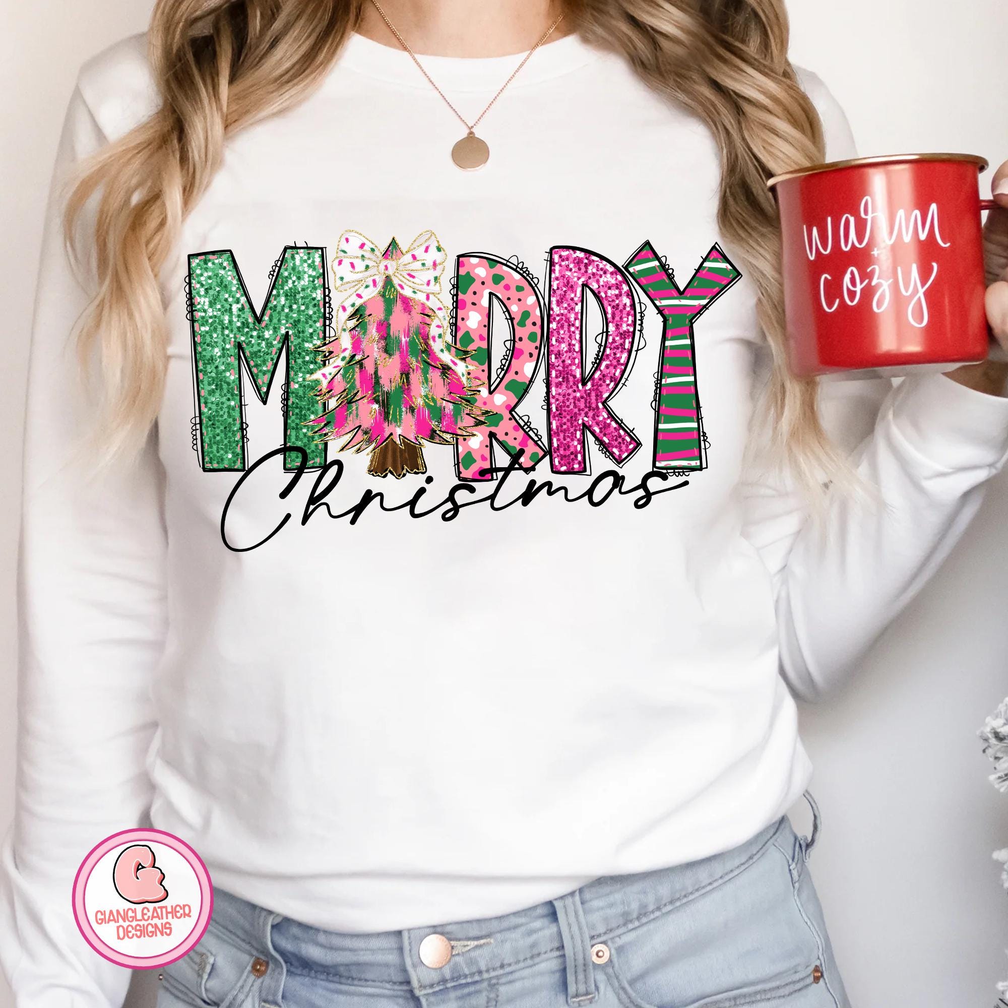 Glitter Merry christmas png, merry doodles png, colorful brushstroke christmas png, glitter christmas png, christmas png, tis the season png SCU