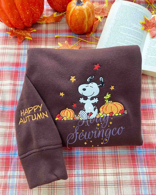Snoopy Pumpkin Fall ? Emboroidered Sweatshirt EMHA0509