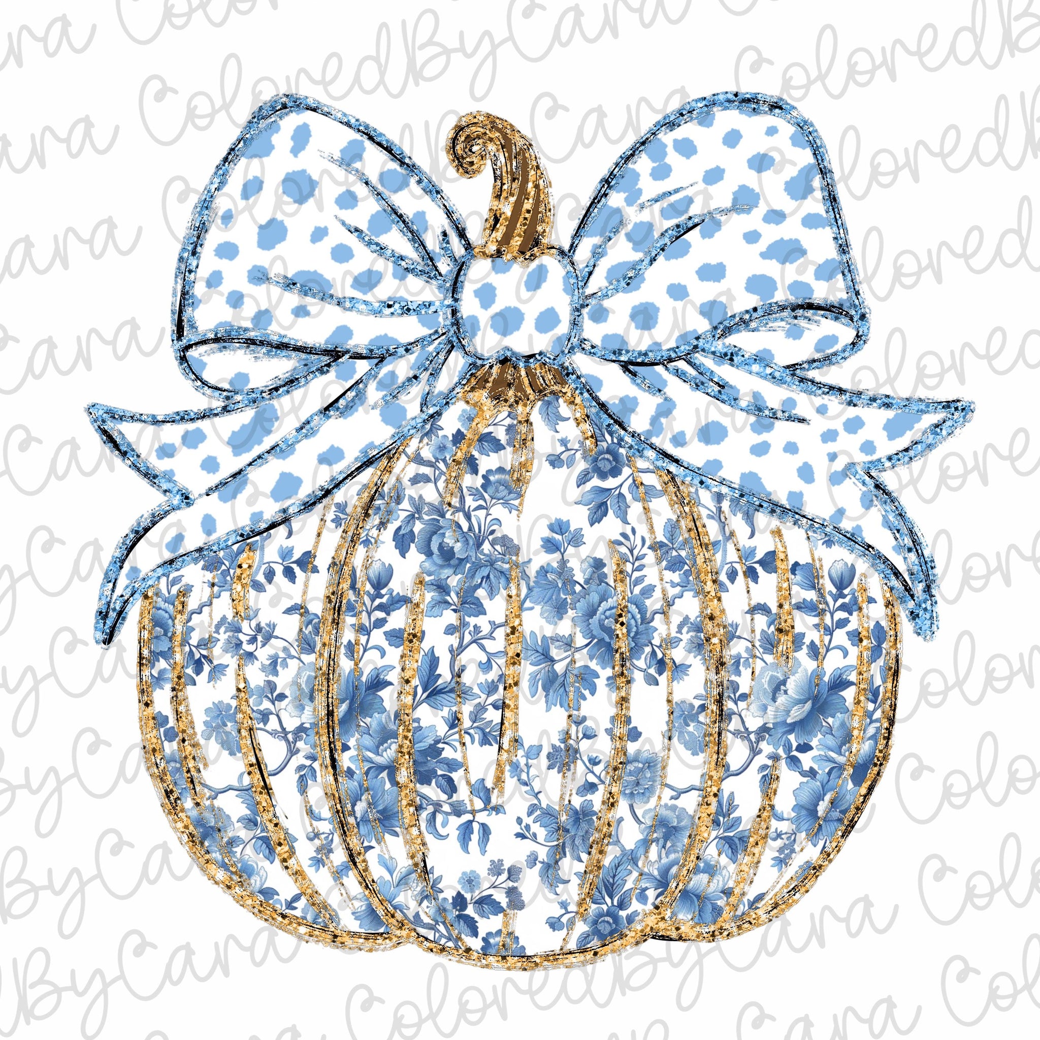 Grand millennial Coquette gold glitter pumpkin chinoiserie png girls fall pumpkin design dtf Halloween girl fall png bow acrylic brushstroke SCU